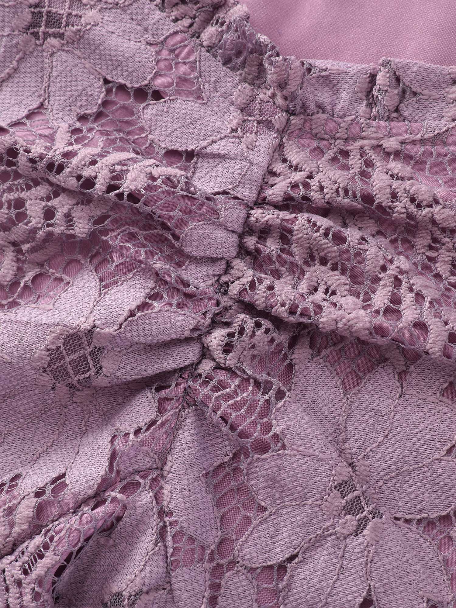 Floral Lace Ruched Fit And Flare Blouse - Image 5
