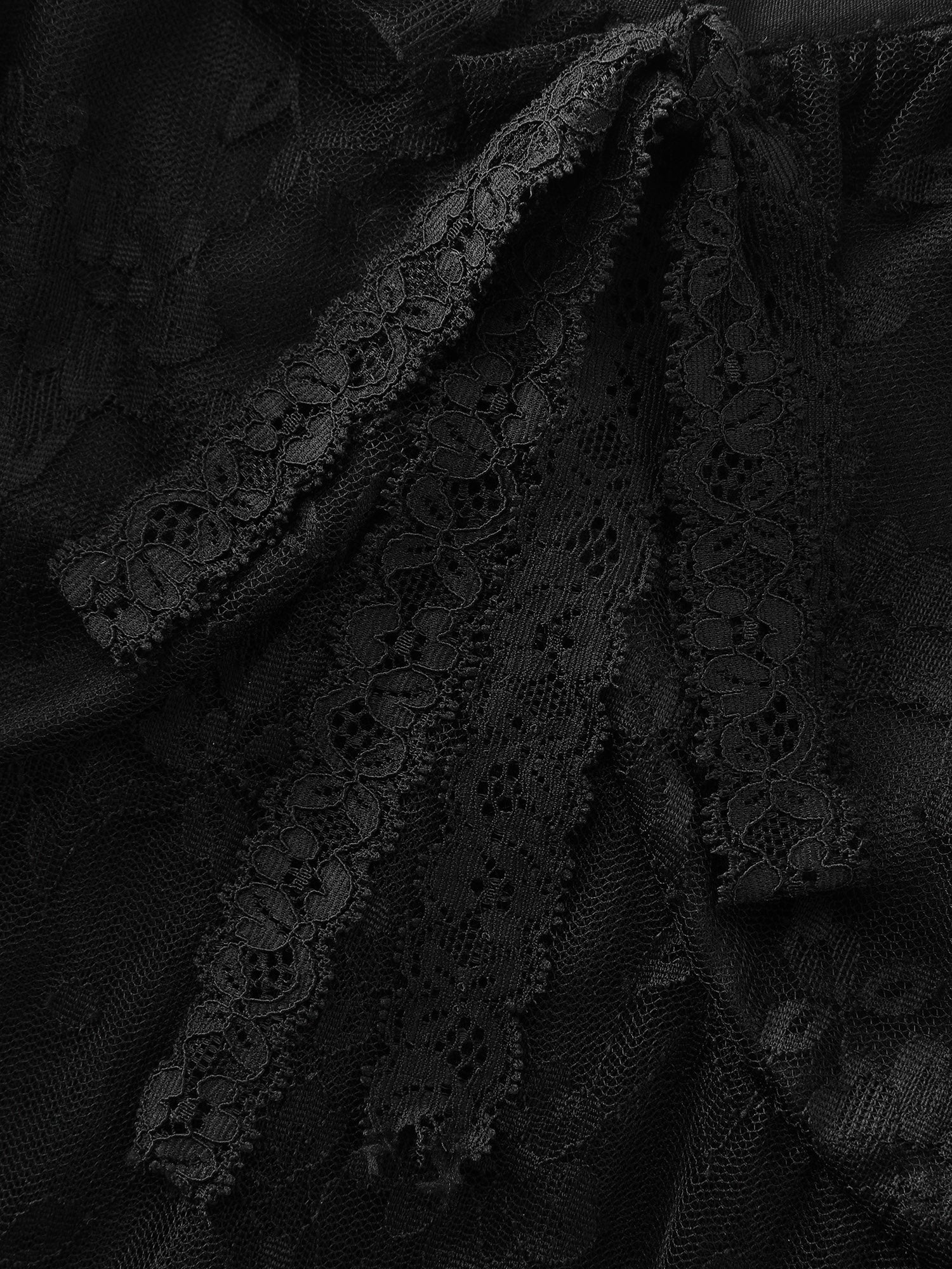 Floral Lace Ruffled Straps Lined Nightgown - Image 6