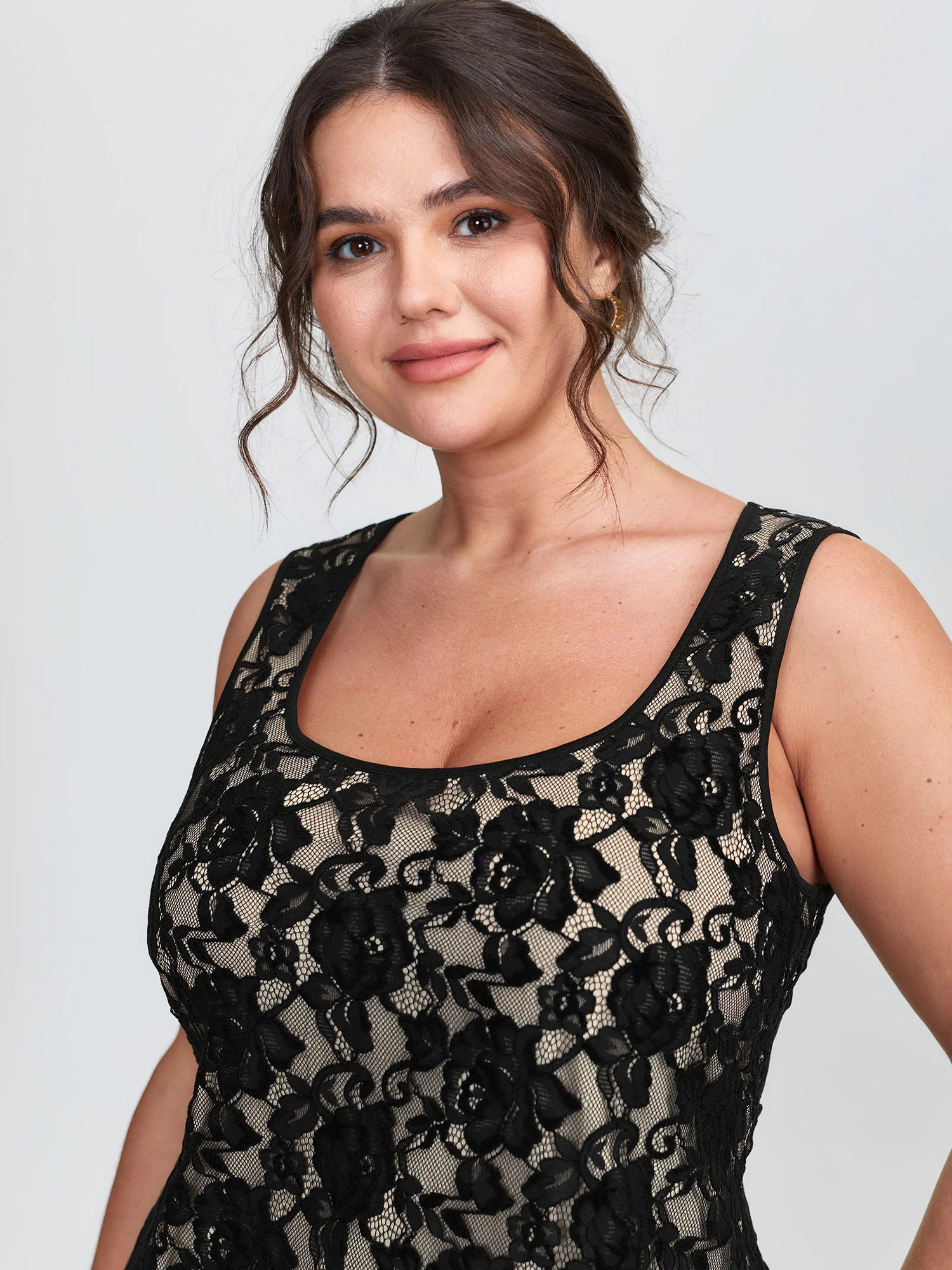 Floral Lace Scoop Neck Tank Top - Image 6