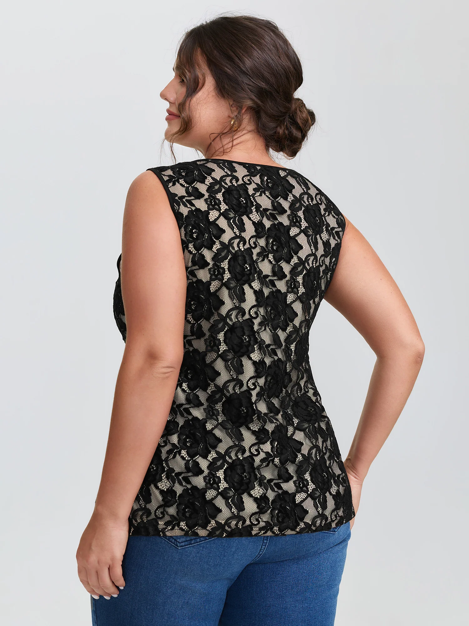 Floral Lace Scoop Neck Tank Top - Image 8