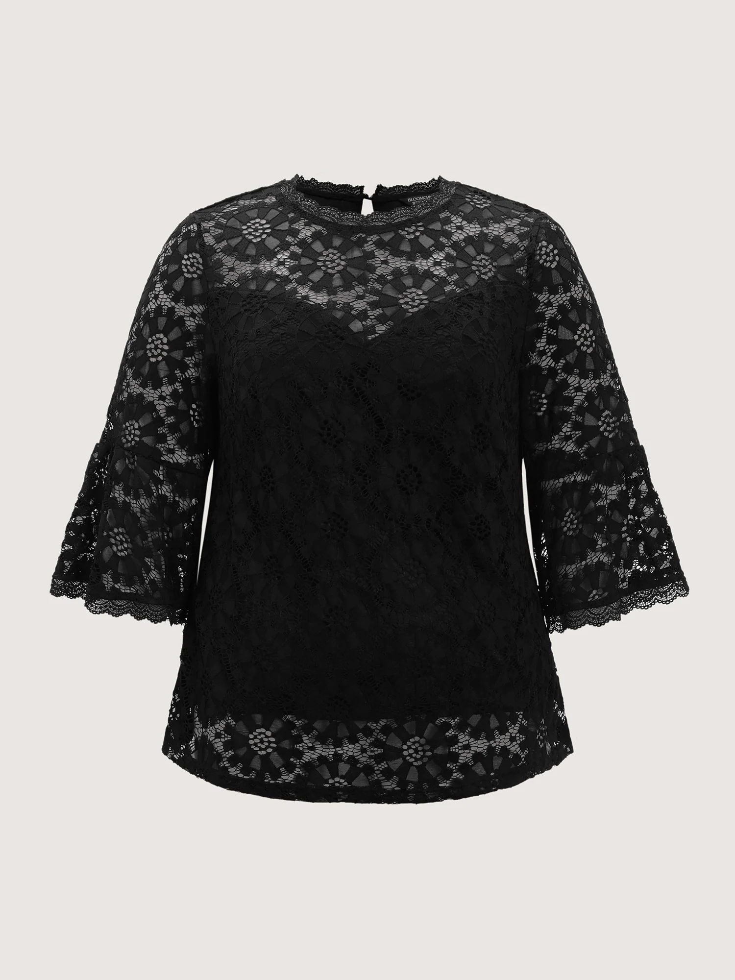 Floral Lace Sheer Fringe Knit Top - Image 7