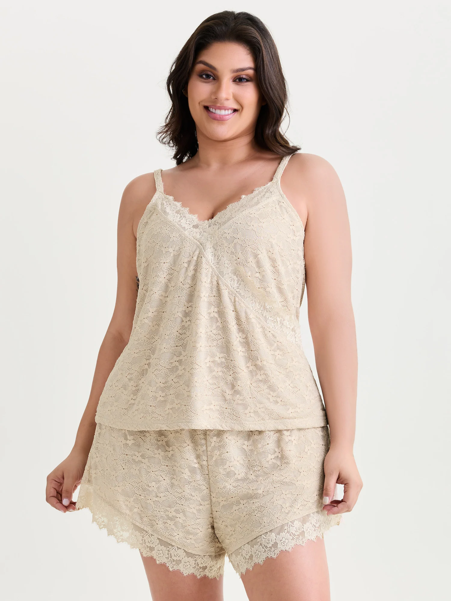 Floral Lace Stretchy Lounge Set