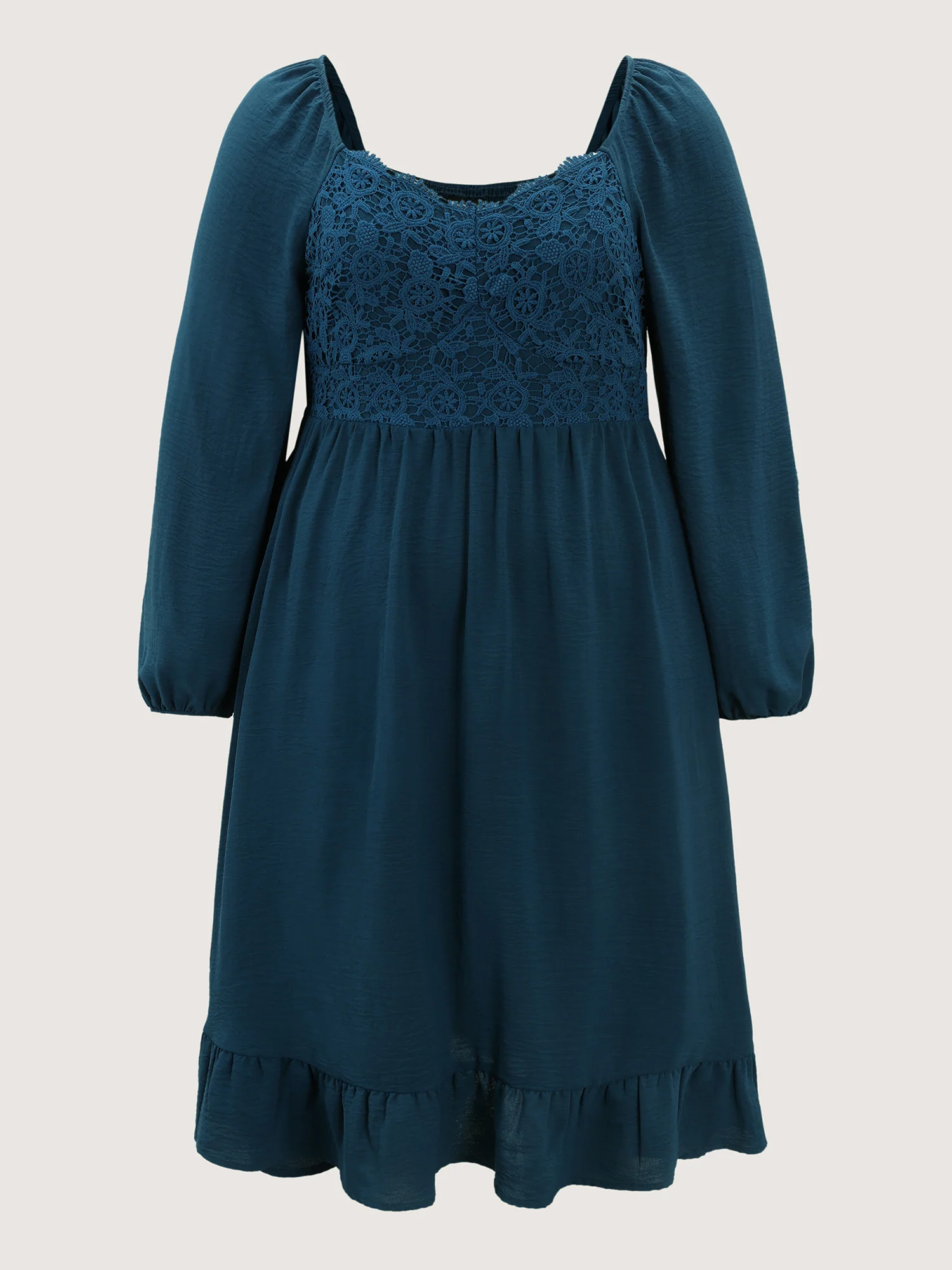 Floral Lace Sweetheart Neckline Midi Dress - Image 7