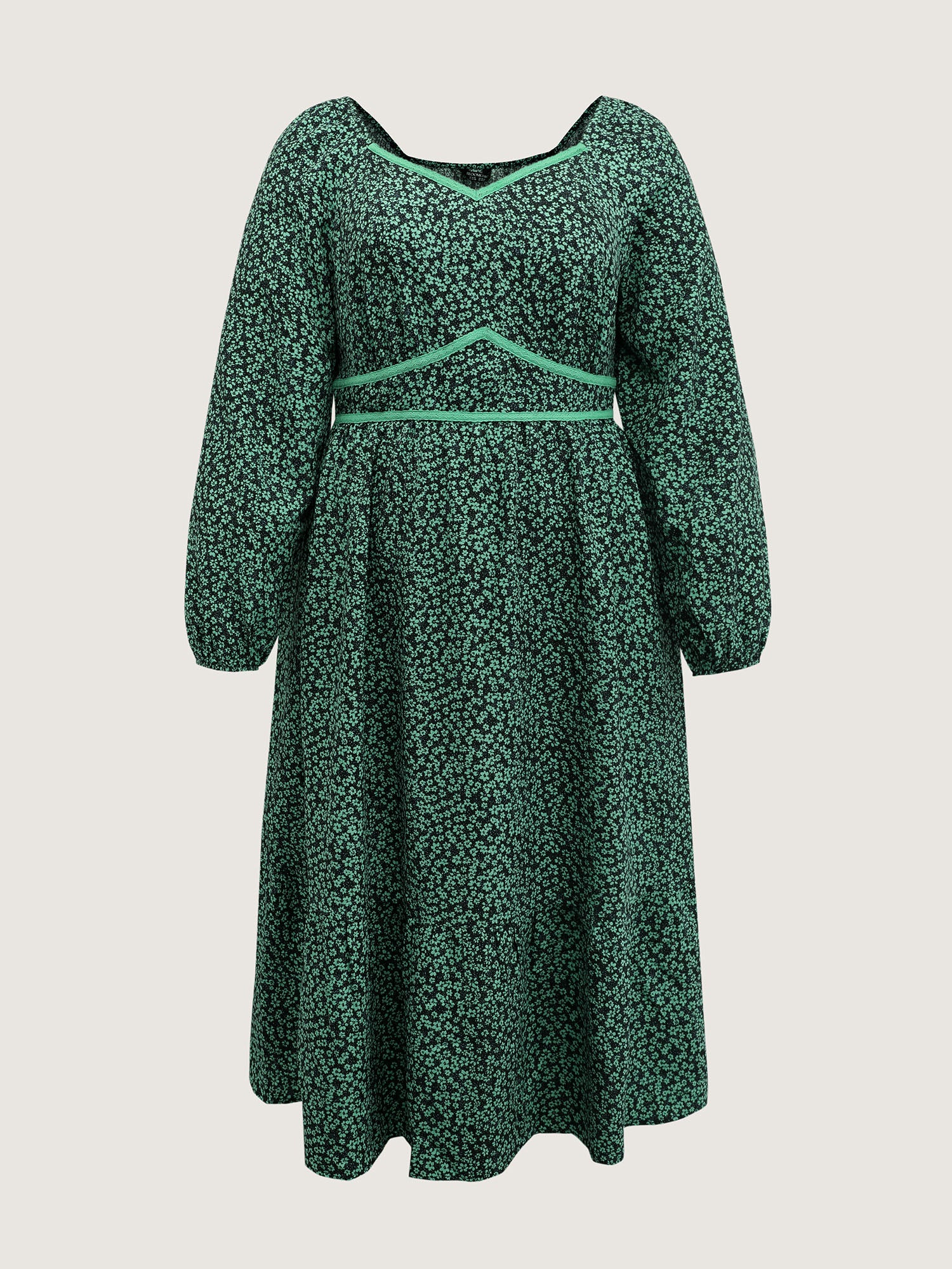 Floral Lace Trim Cinched-Waist Maxi Dress - Image 7
