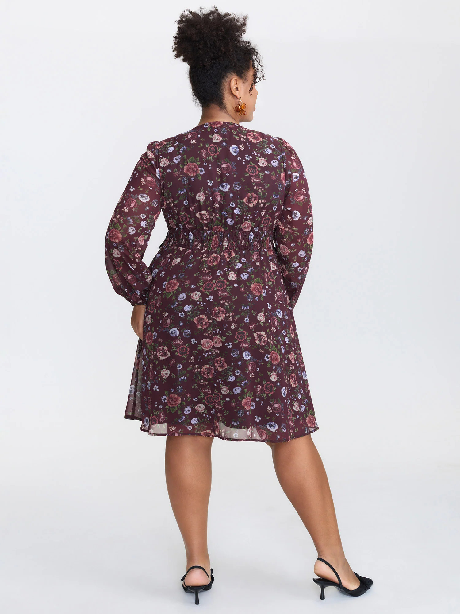Floral Lace Trim Cinched-Waist Mini Dress - Image 6