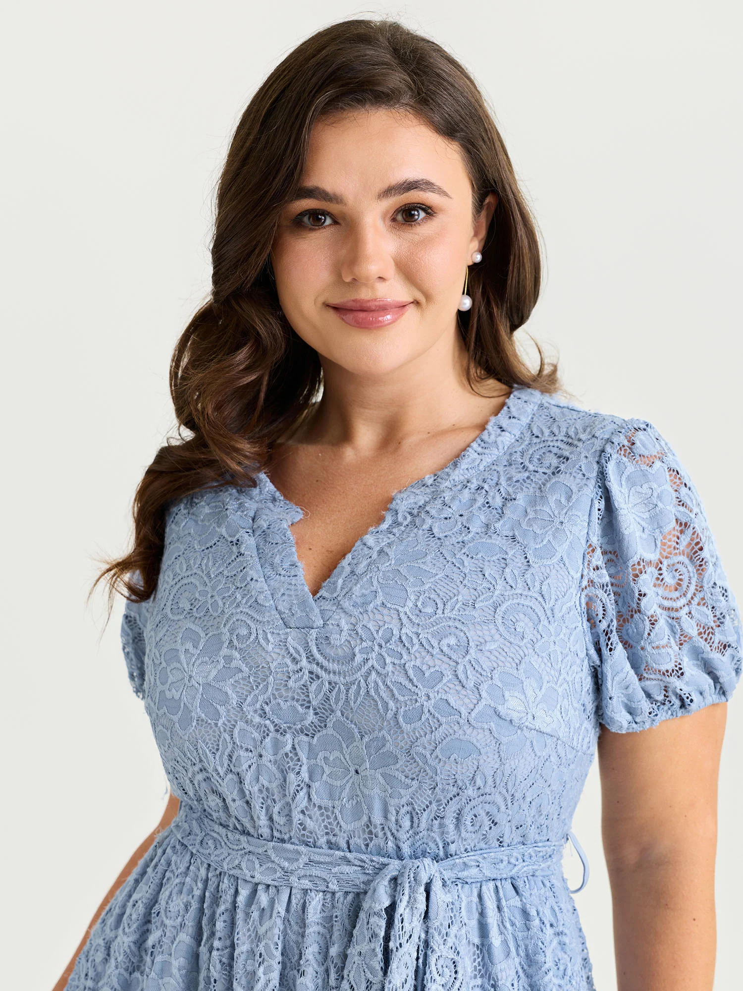 Floral Lace Waist-Tie Flowy Mini Dress - Image 2