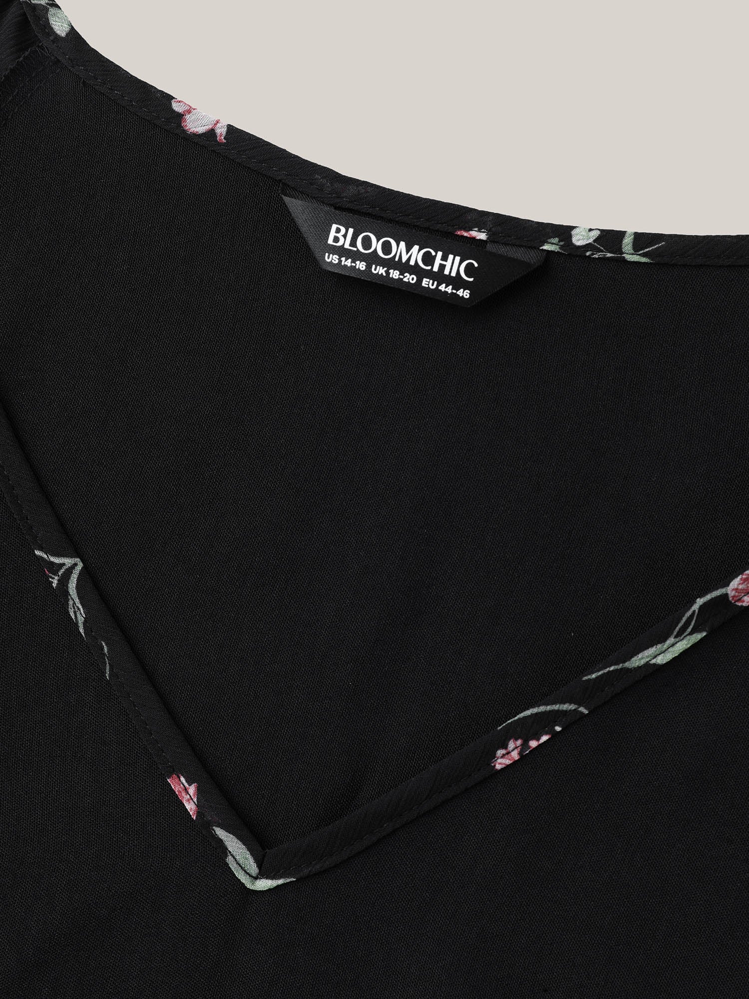 Floral Layered Sleeve Solid Blouse - Image 6