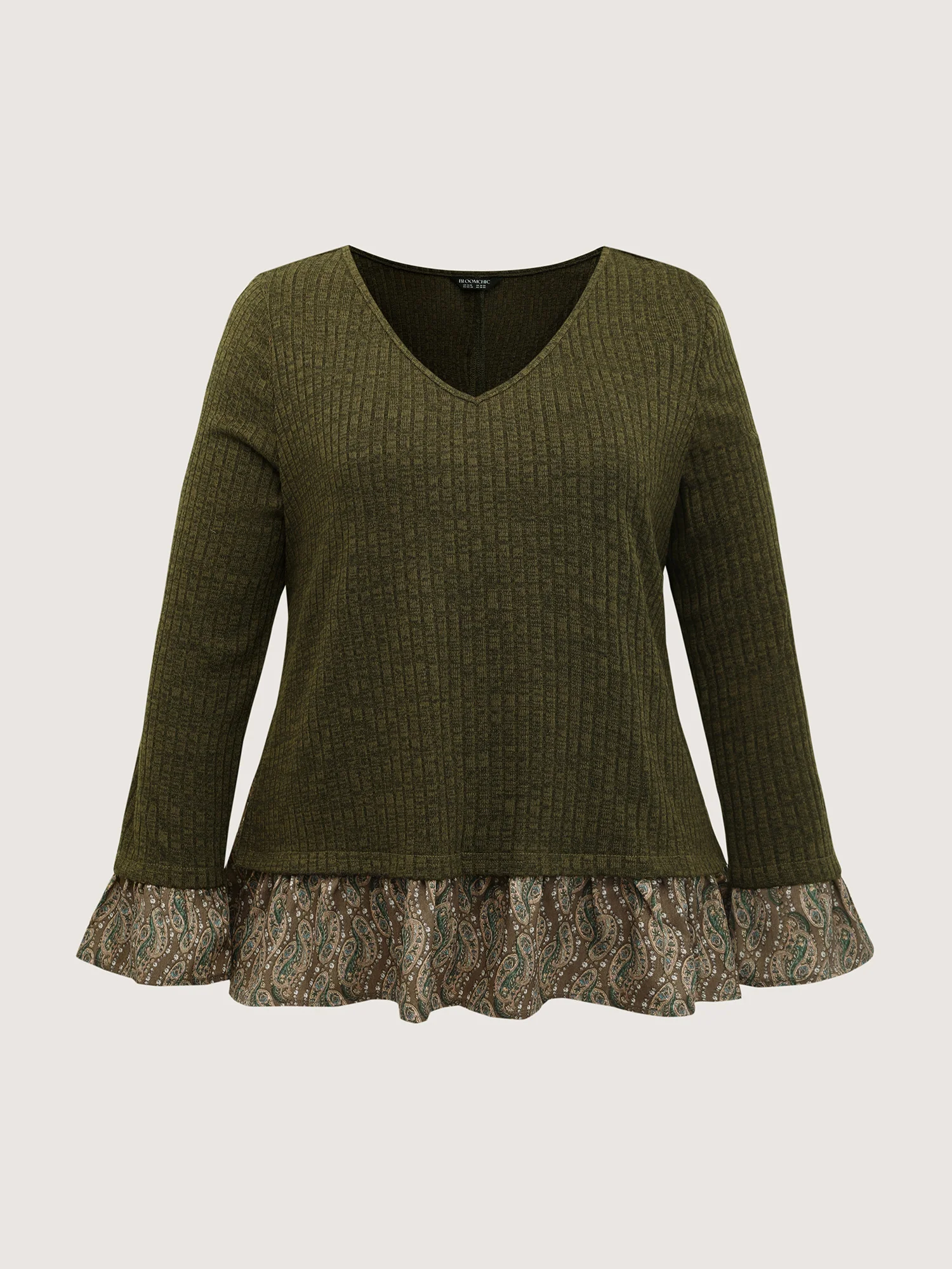 Floral Layered Slit Button Detail T-Shirt - Image 6