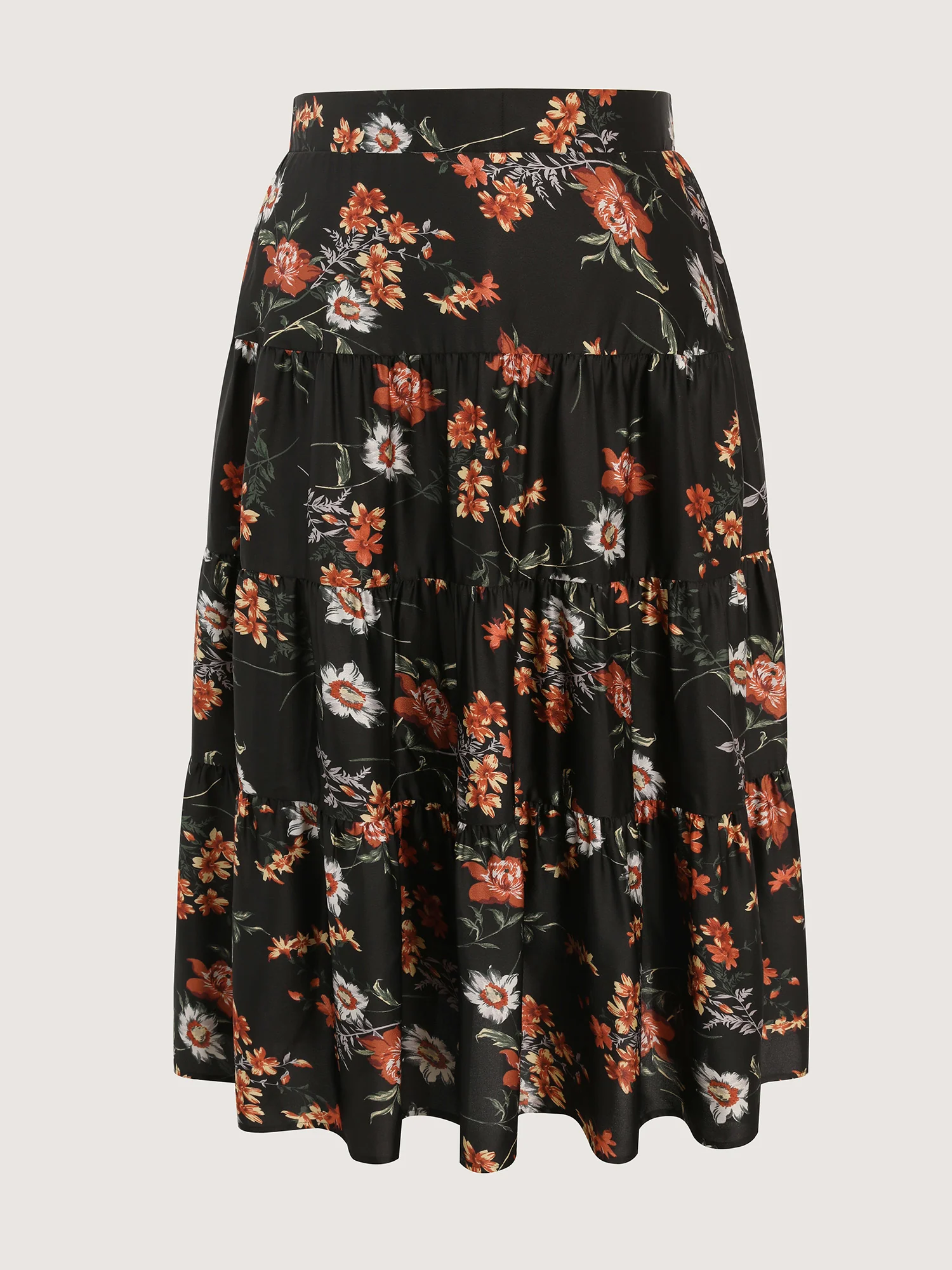 Floral Layered Stretchy Waistband Maxi Skirt - Image 8