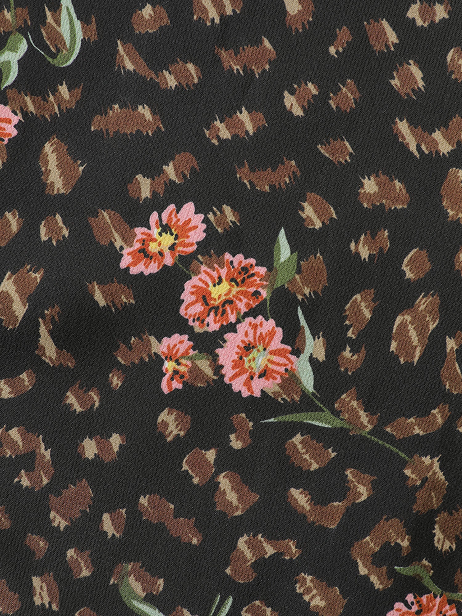 Floral Leopard Print Belted Collar Jumpsuit - Image 7