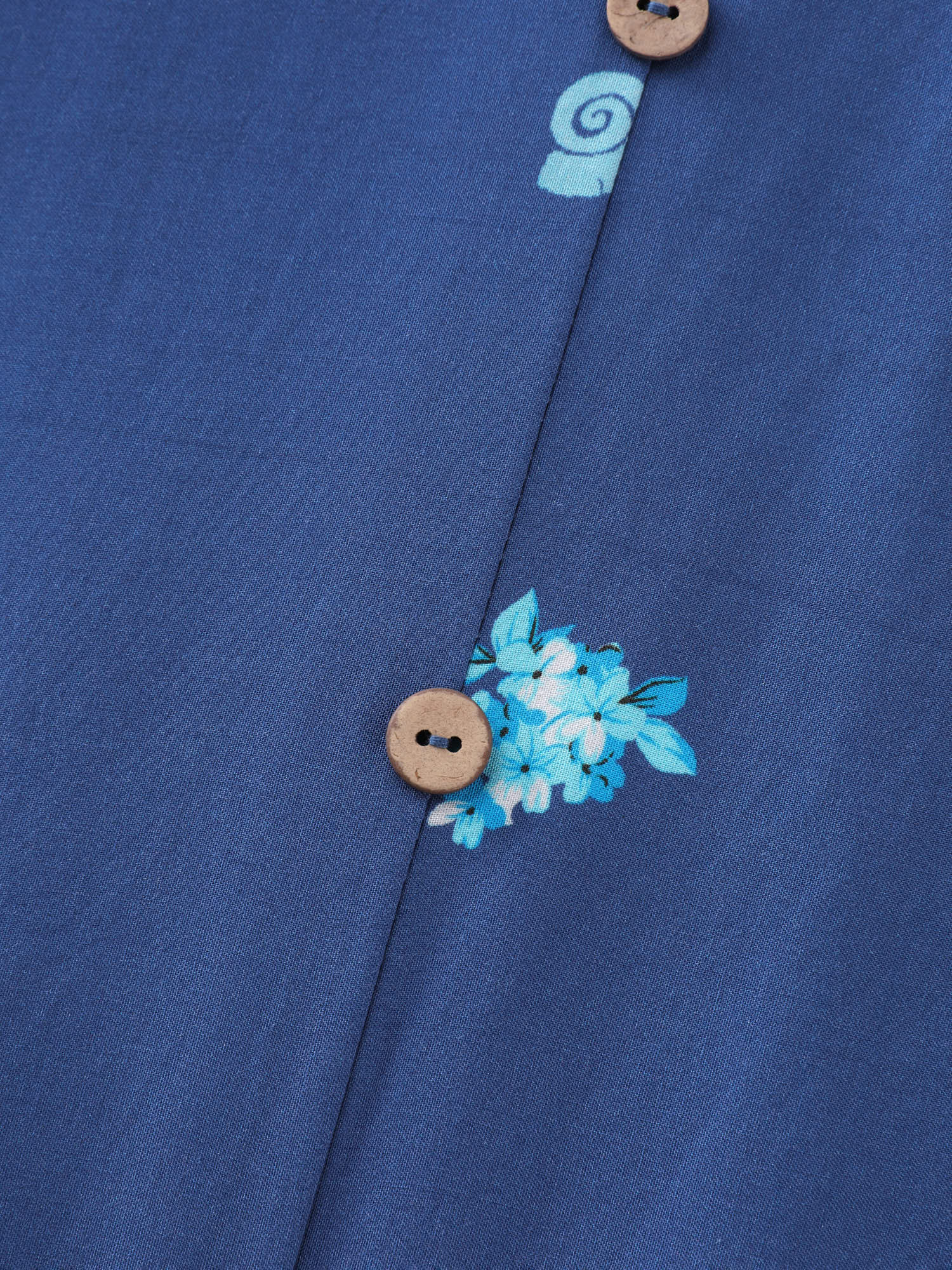 Floral Marine Print Pockets Button Maxi Dress - Image 5