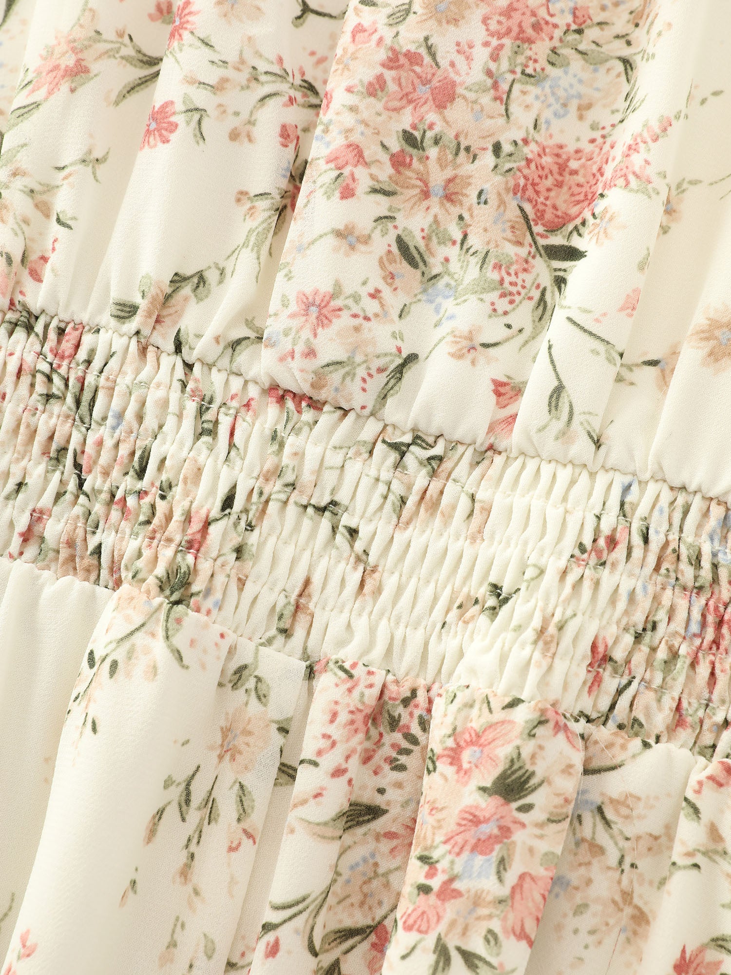 Floral Mix Halter Neckline Shirred Maxi Dress - Image 5