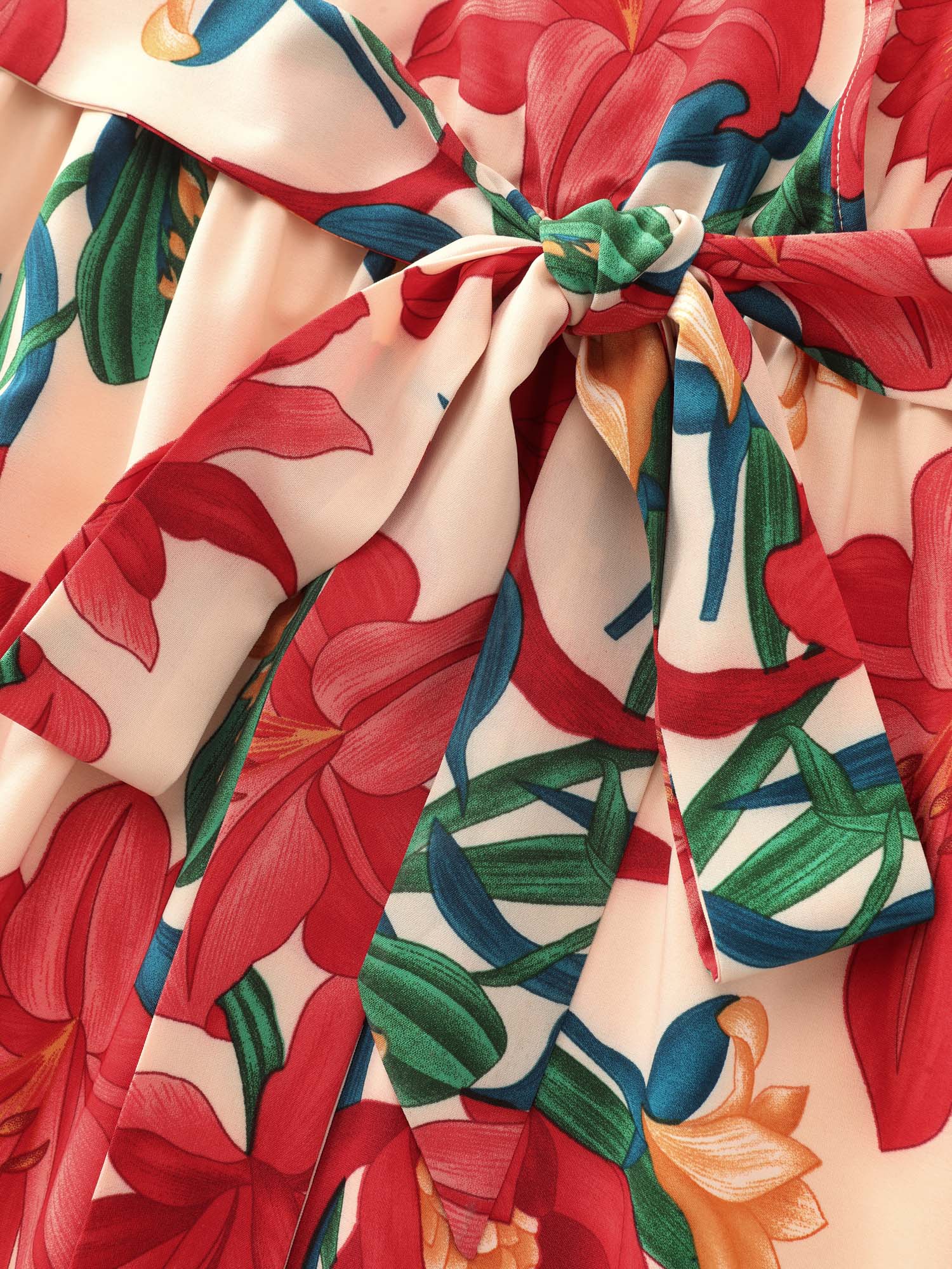 Floral Mix Wrap Neck-Tie Maxi Dress - Image 4