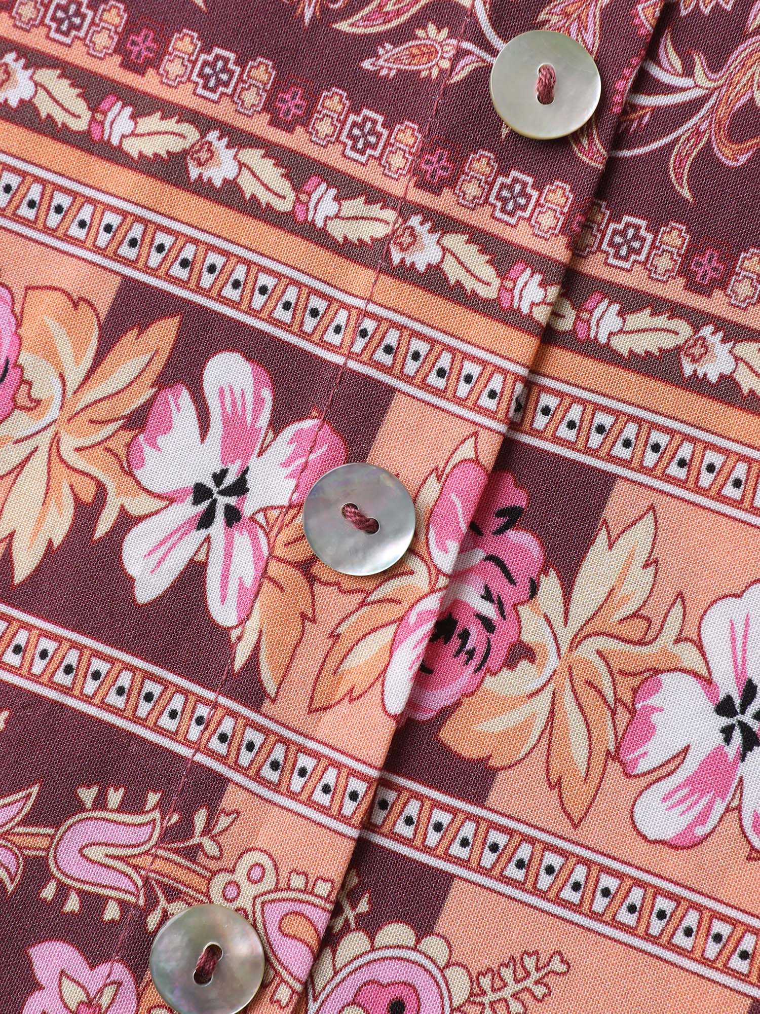 Floral Mixed Print Puffy Sleeve Blouse - Image 5