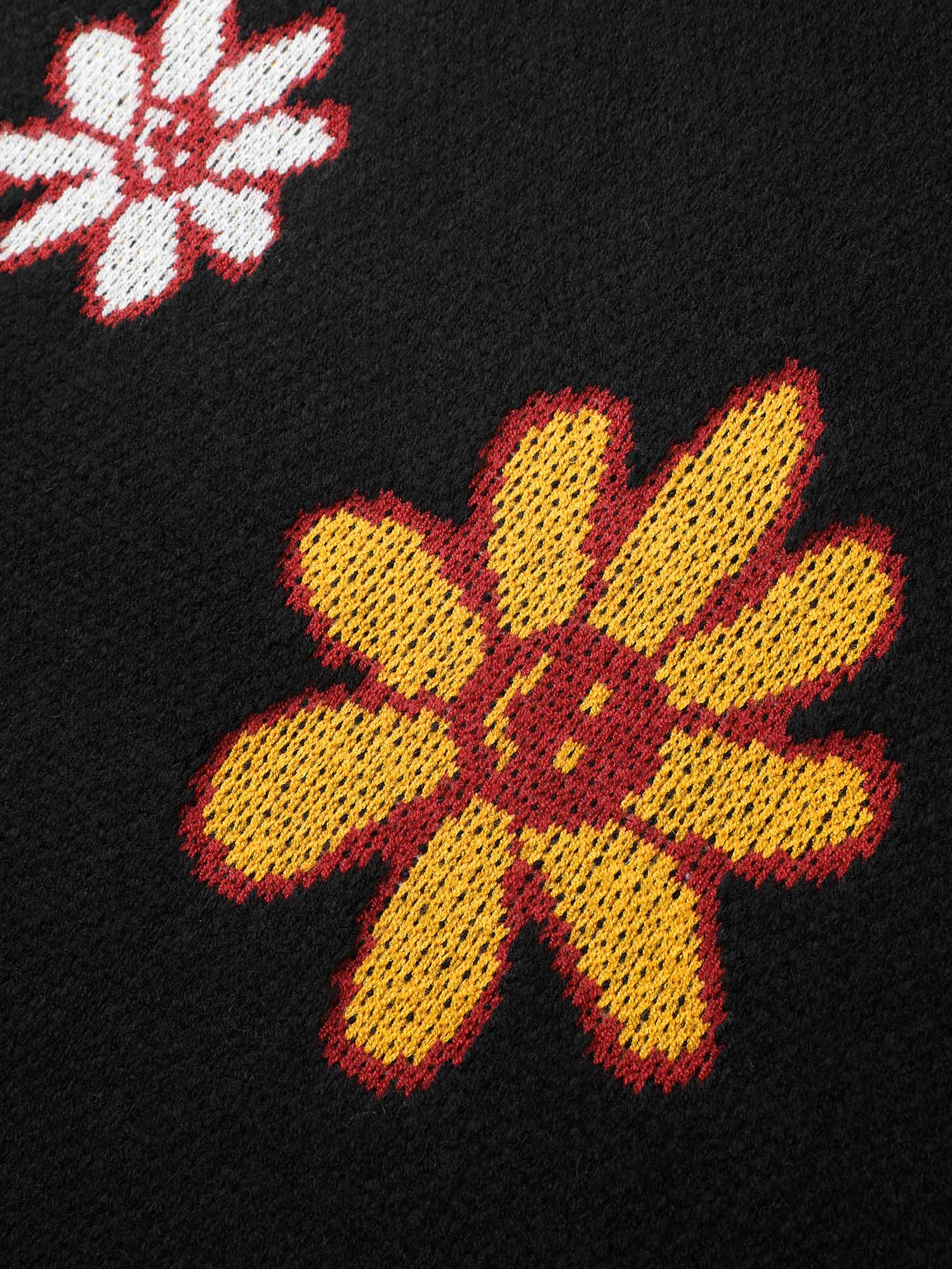 Floral Mushroom Print Jacquard Pullover - Image 7