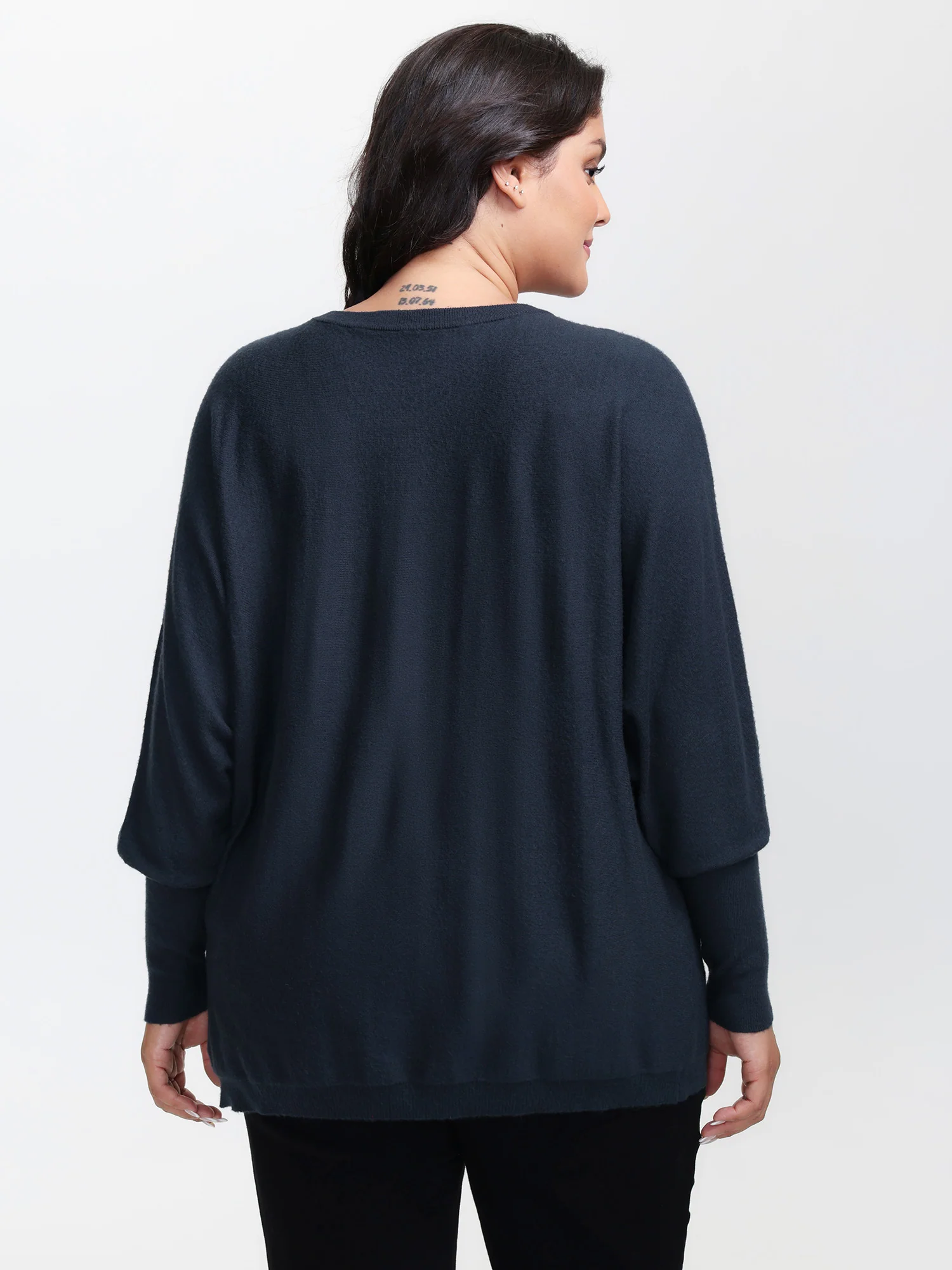 Floral Neckline Dolman Sleeve Pullover - Image 4