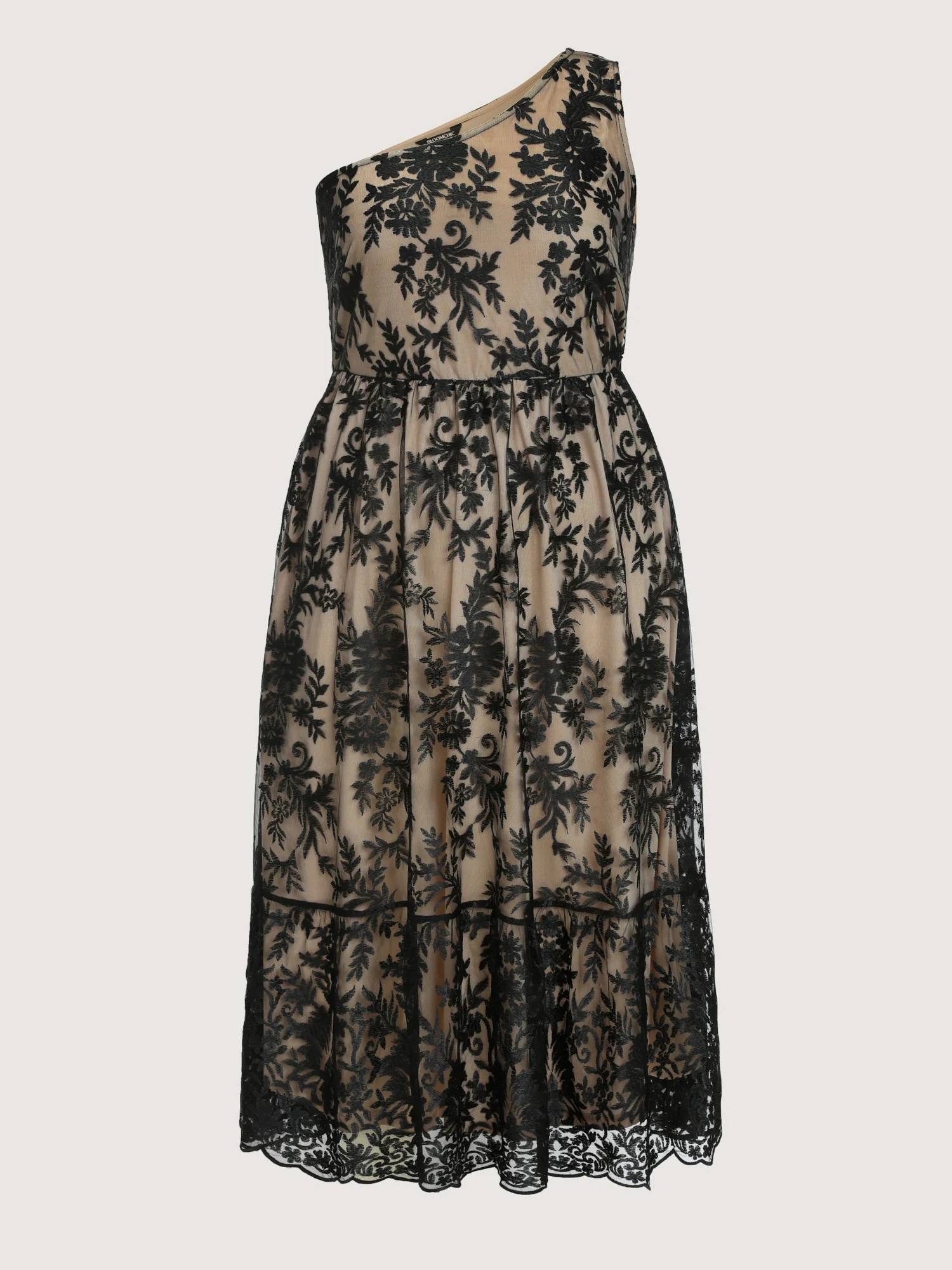 Floral One-Shoulder Waist-Defining Maxi Dress - Image 8