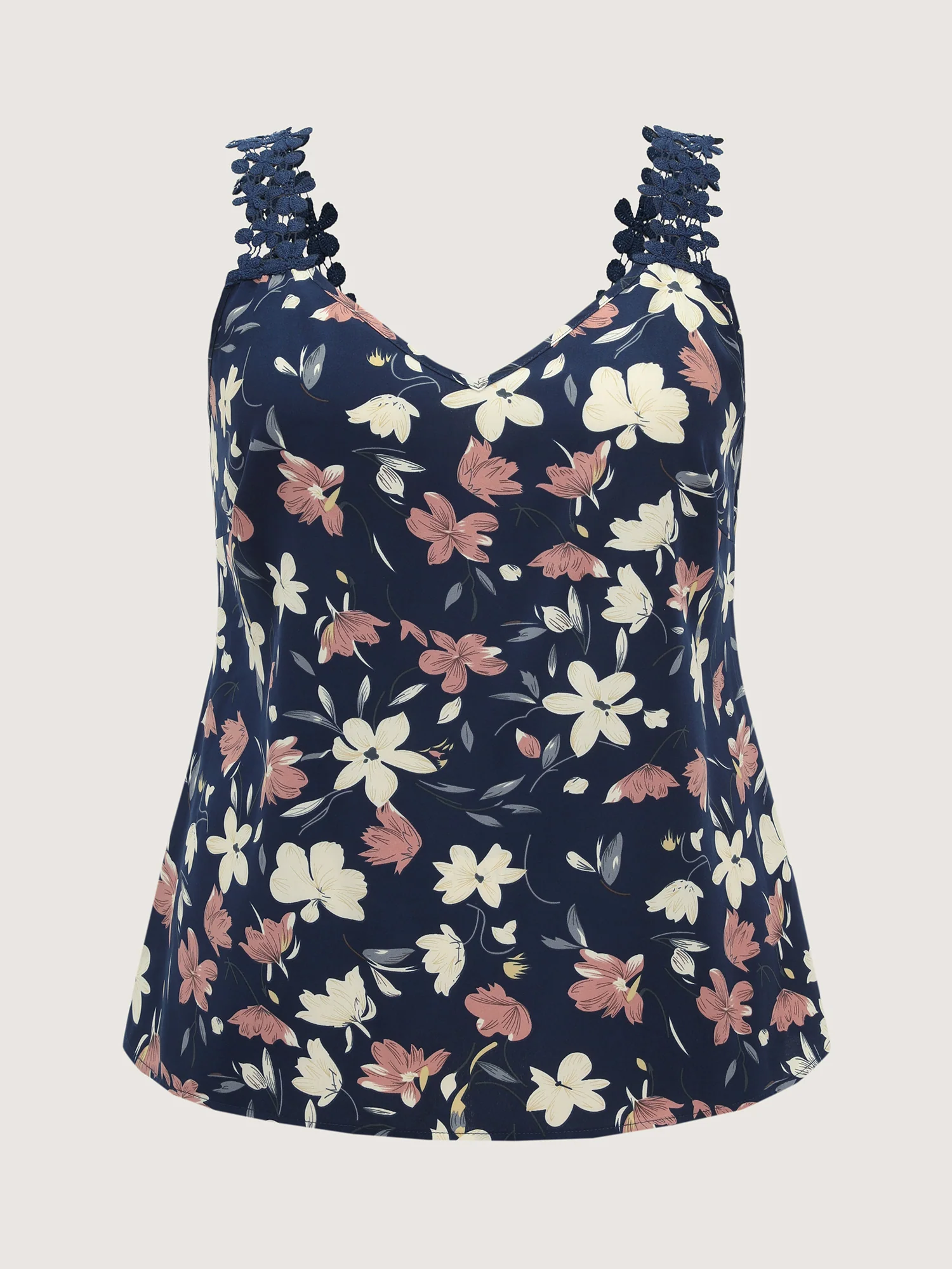 Floral Patchwork Lace Straps Tank Top - Image 7