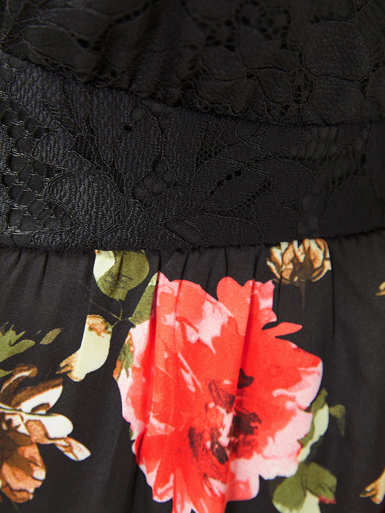 Floral Patchwork Pocket Wrap Tank Dress - Image 7