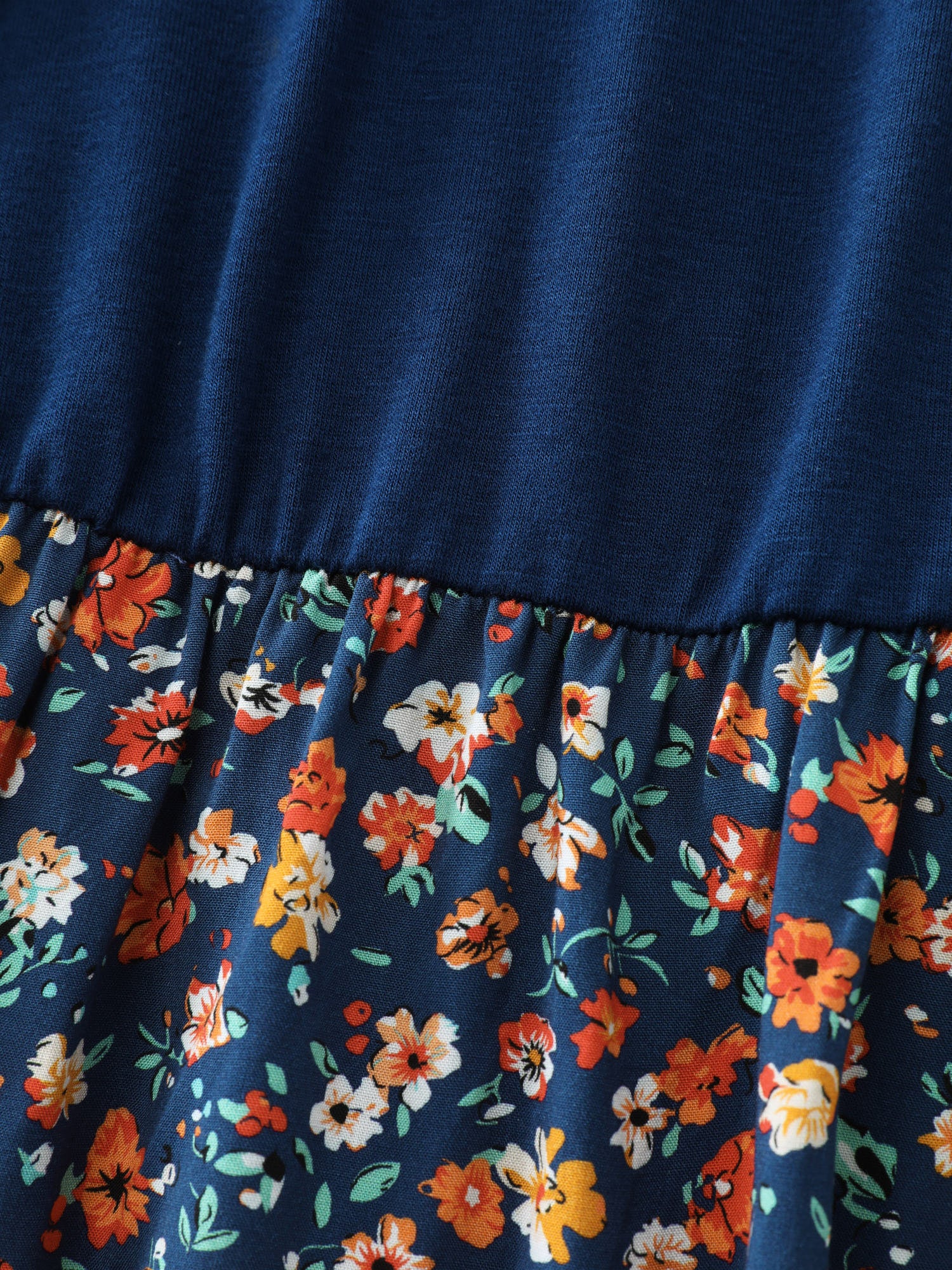 Floral Patchwork Pockets Belted Midi Dress - Image 6