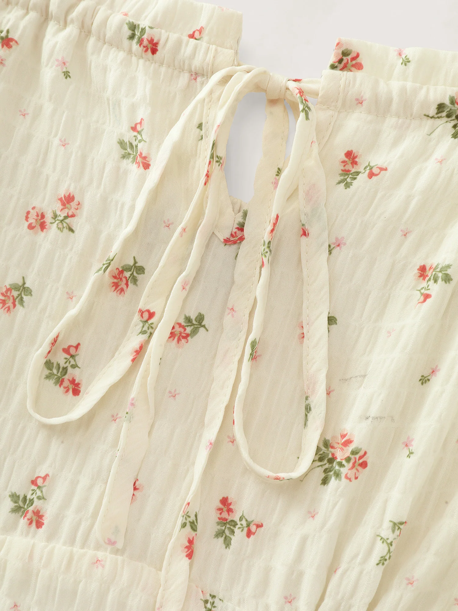 Floral Patchwork Print Drawstring Maxi Dress - Image 4