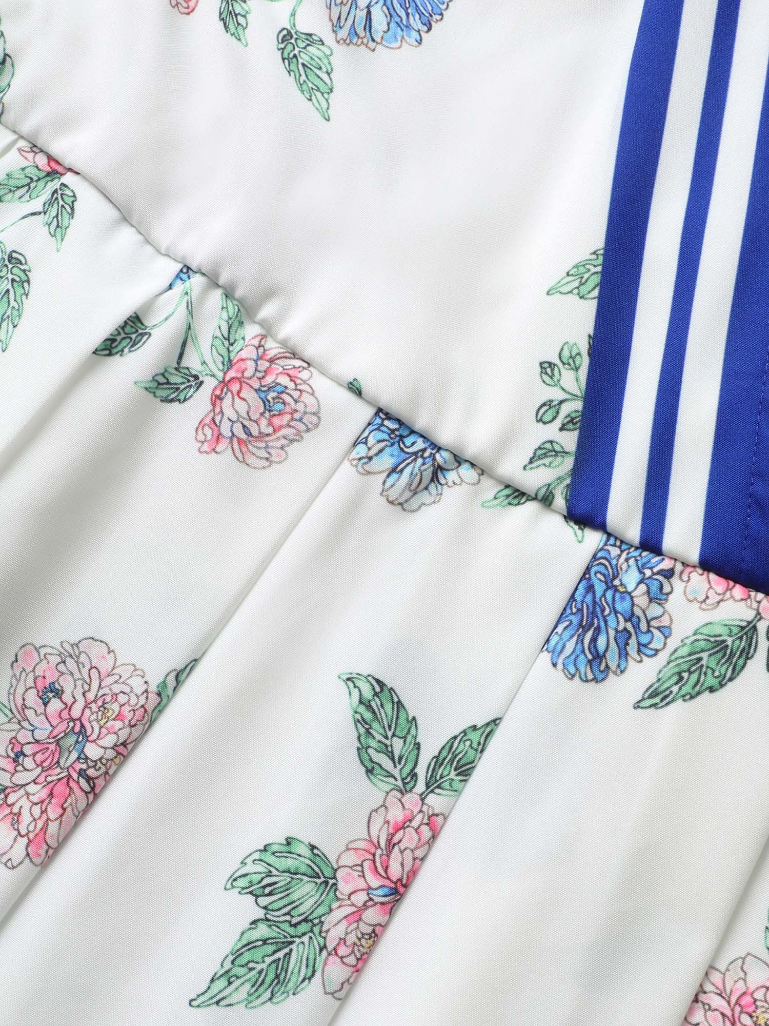 Floral Patchwork Striped Wrap Cap Sleeve Dress - Image 6