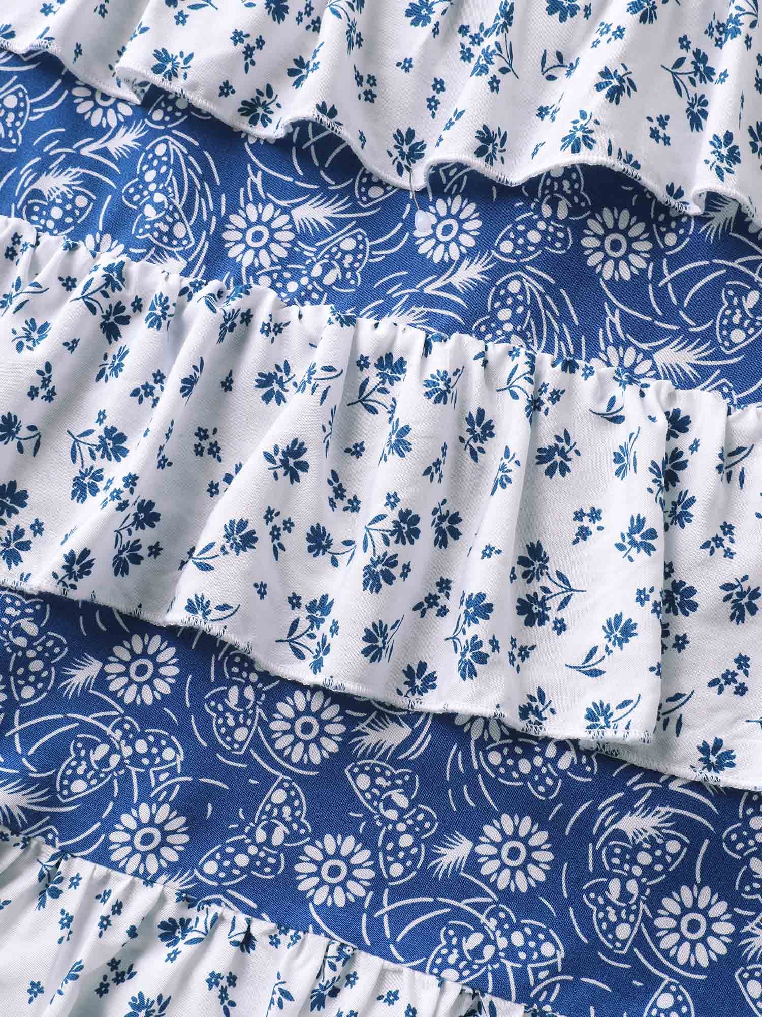 Floral Patchwork Tiered Maxi Skirt - Image 6