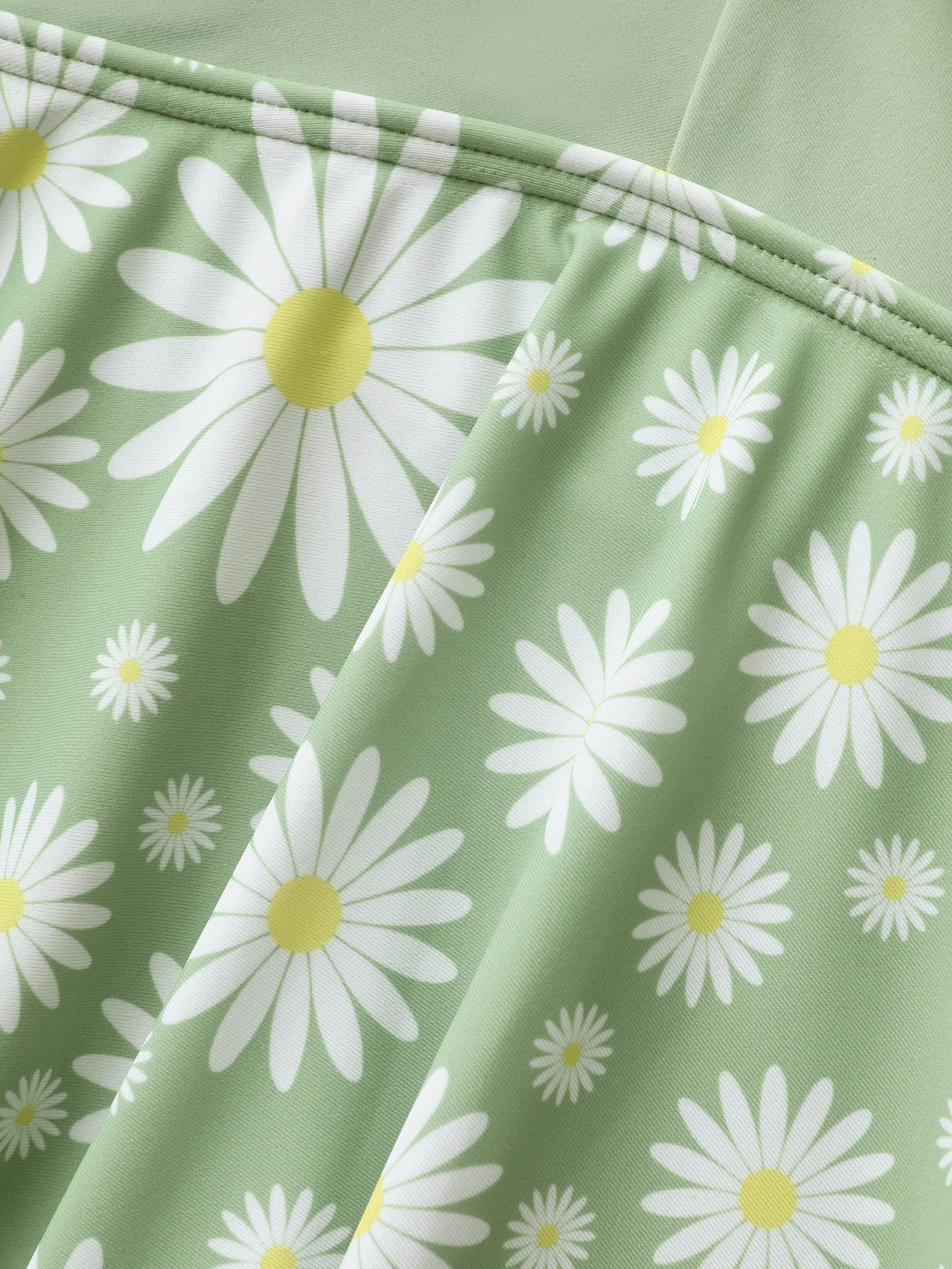 Floral Patchwork Twist Front Buckle Detail Swim Dress - Image 7