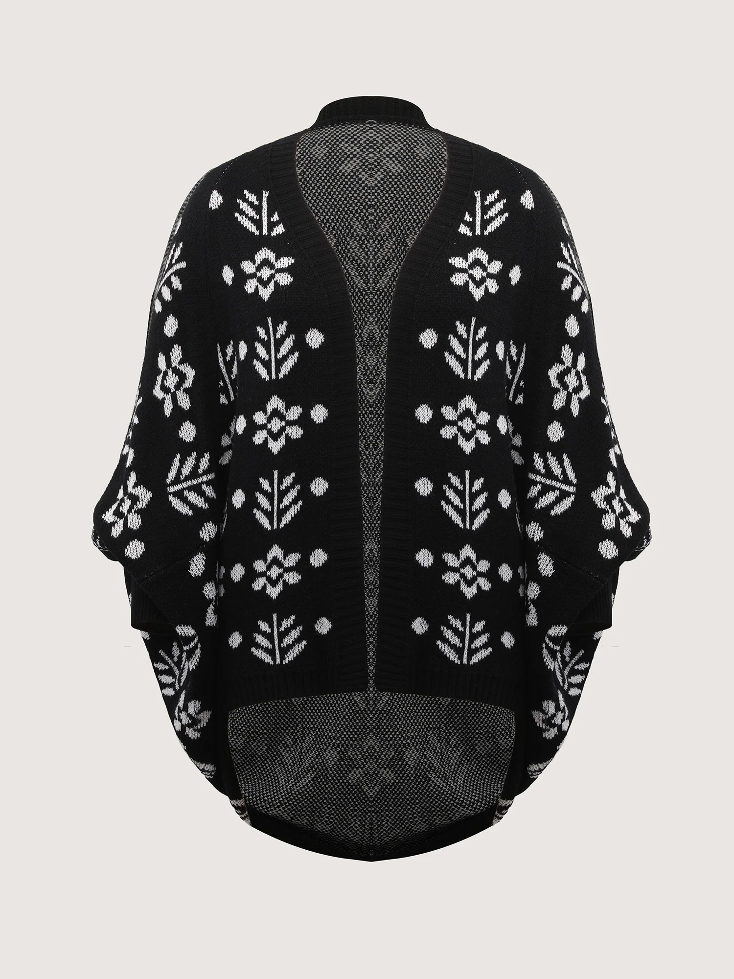 Floral Pattern Cloak-Style Cardigan - Image 7