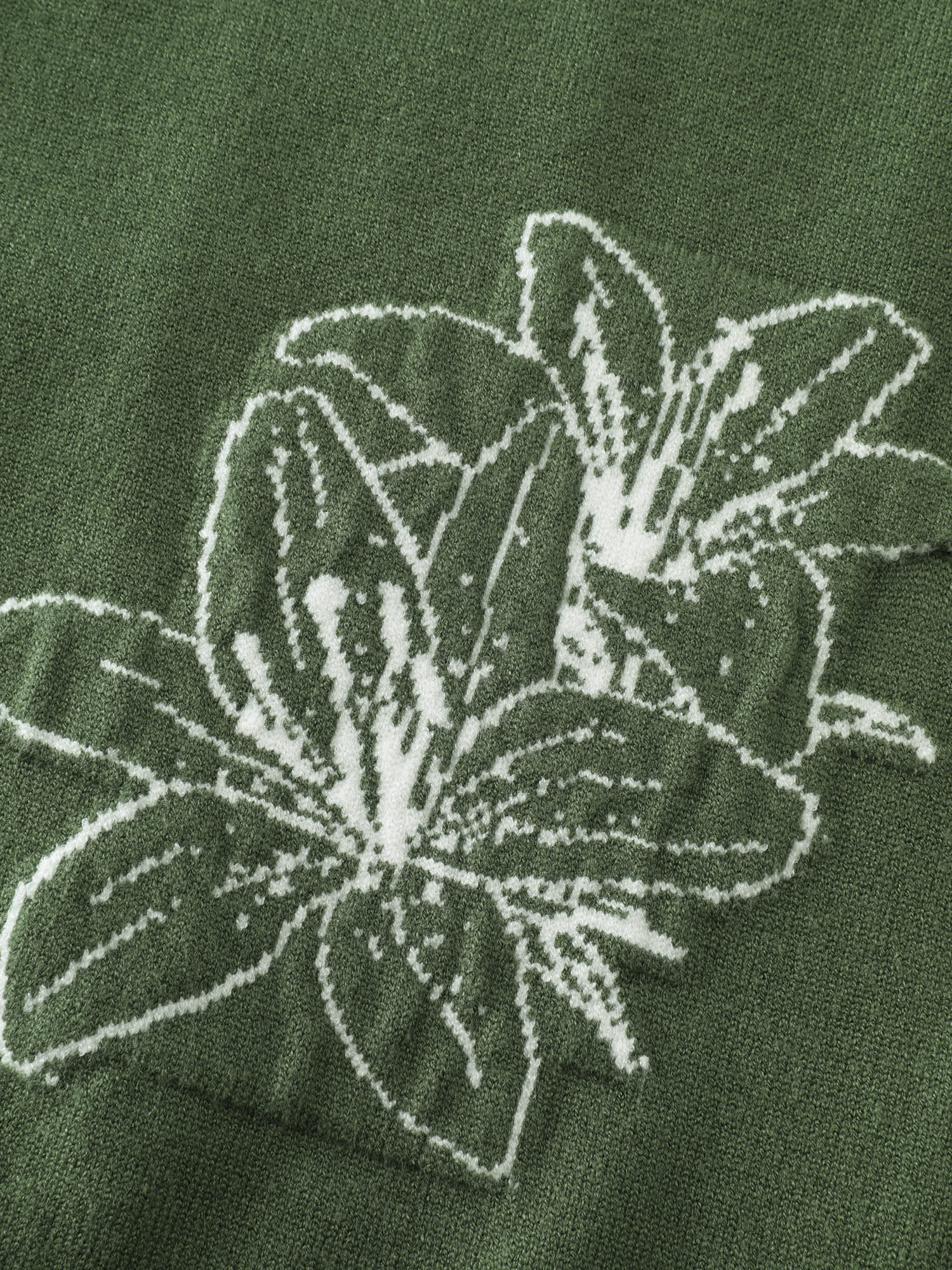 Floral Pattern Jacquard Button Knit Cardigan - Image 5