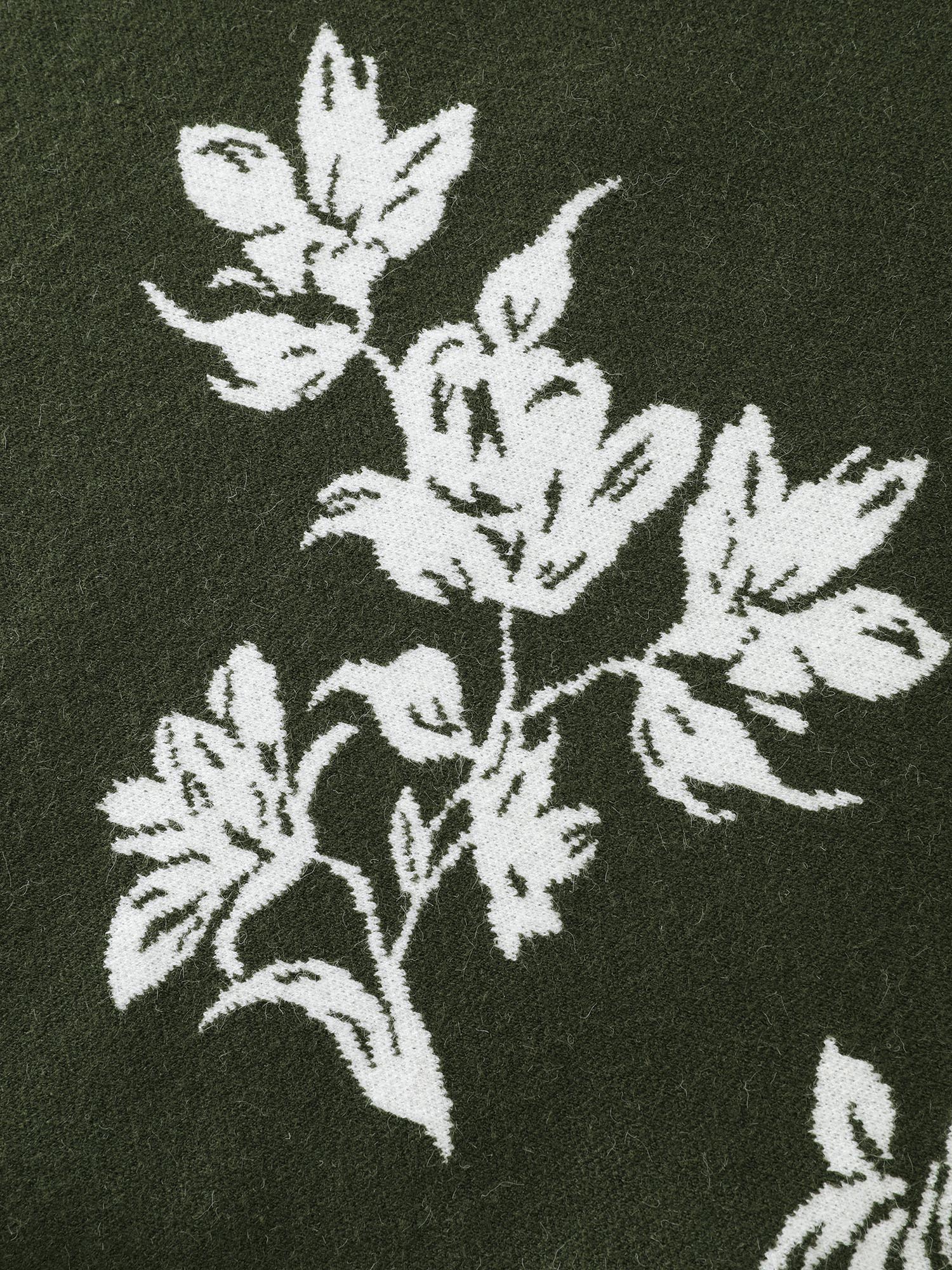 Floral Pattern Jacquard Dolman Sleeve Pullover - Image 6