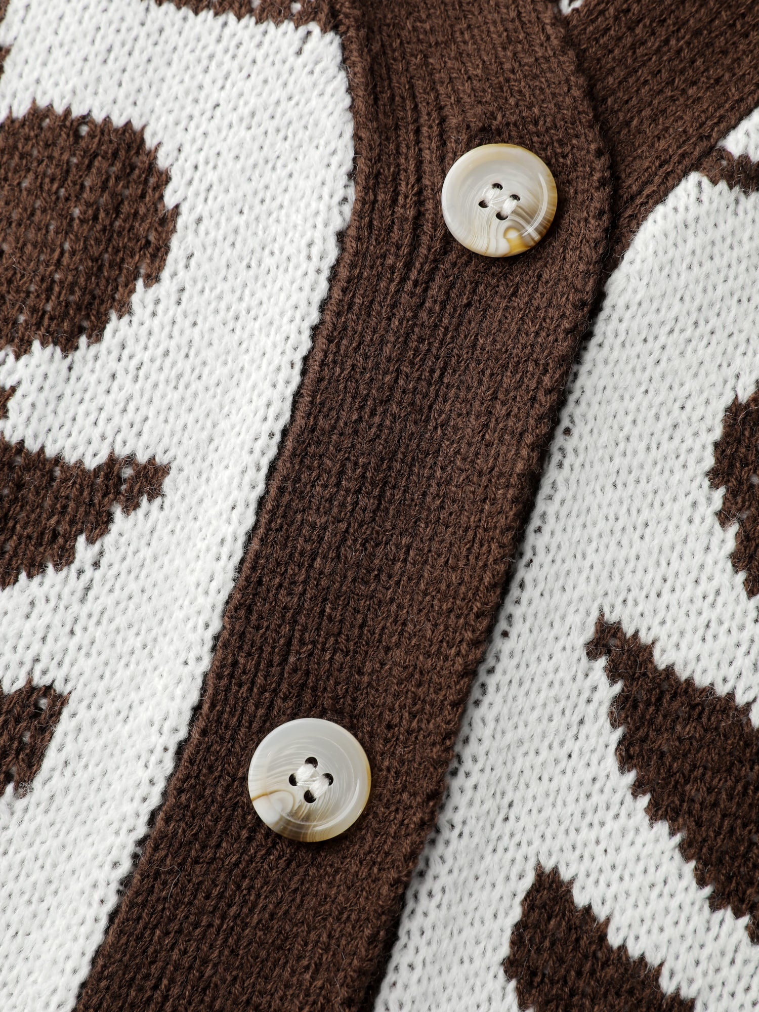 Floral Pattern Pockets Button Knit Cardigan - Image 6