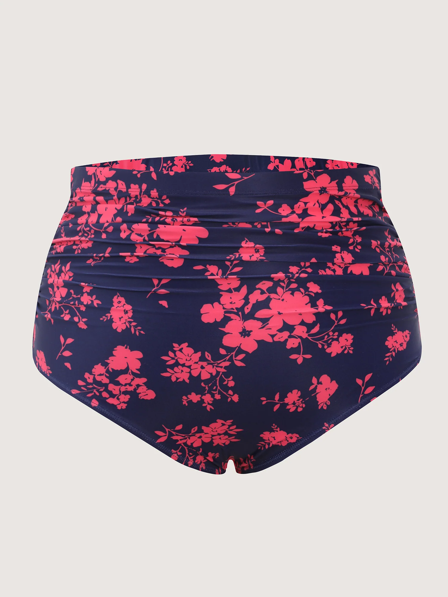 Floral Pattern Shrinkage Pleats Swim Bottoms - Image 5