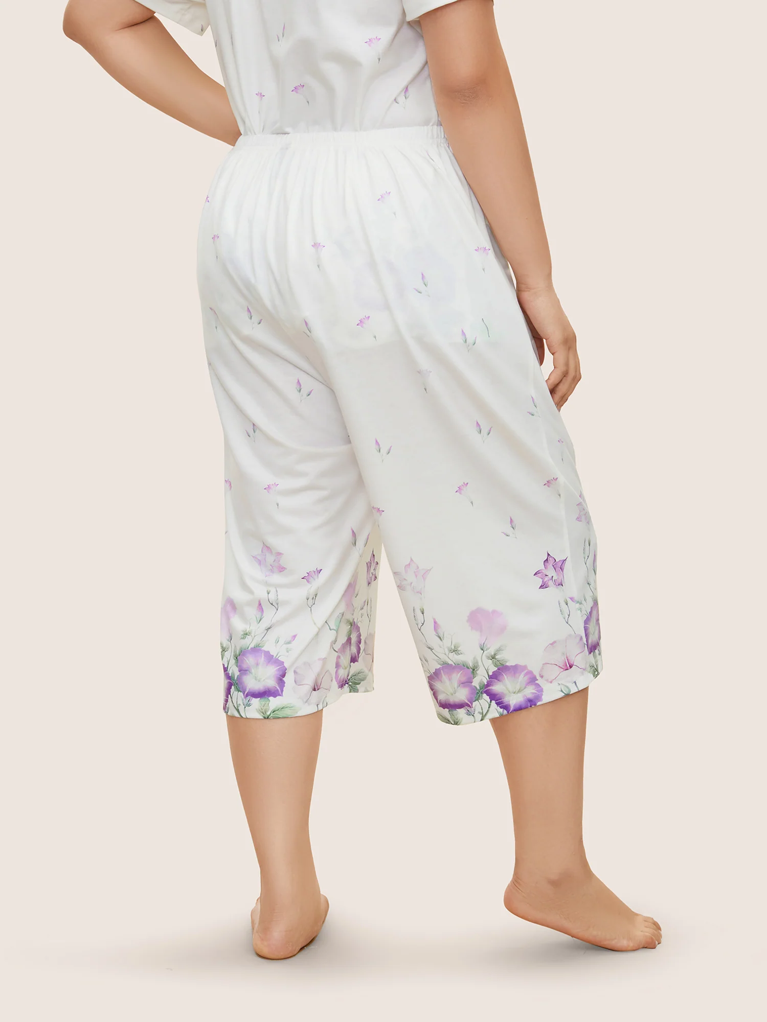 Floral Pleated Button Detail Loungewear Set - Image 6