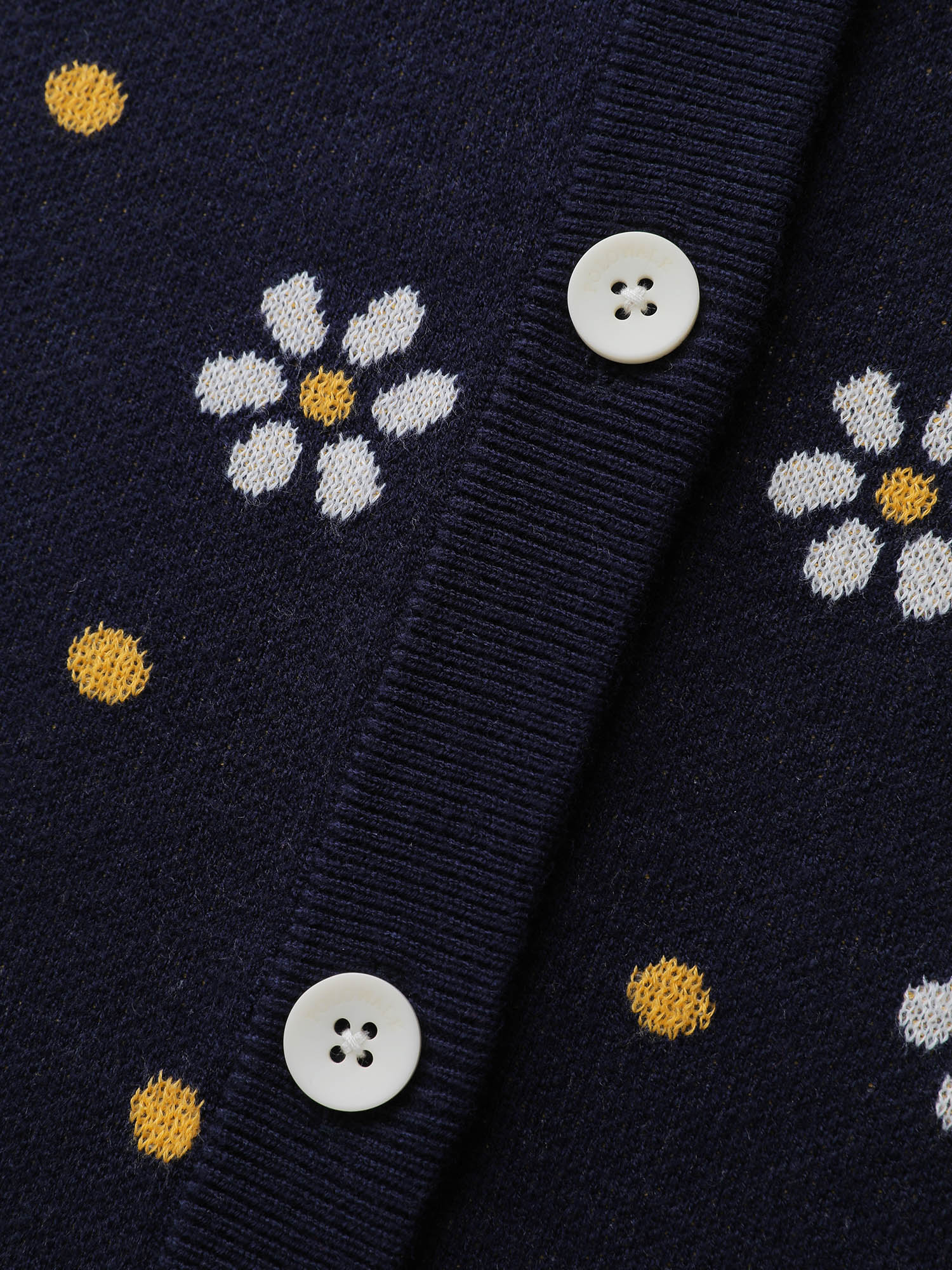 Floral Polka Dot Print Button Knit Cardigan - Image 6
