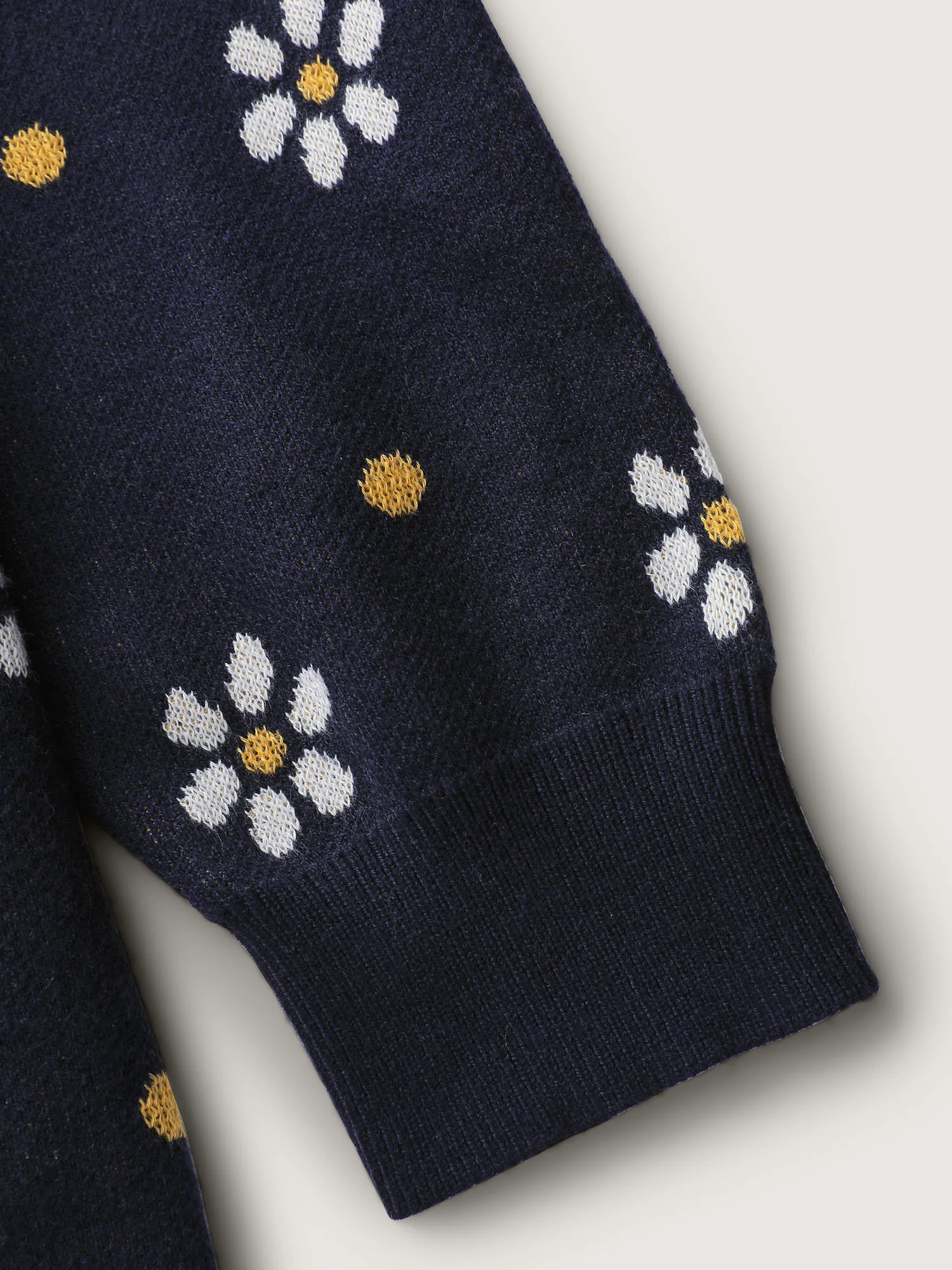 Floral Polka Dot Print Button Knit Cardigan - Image 7