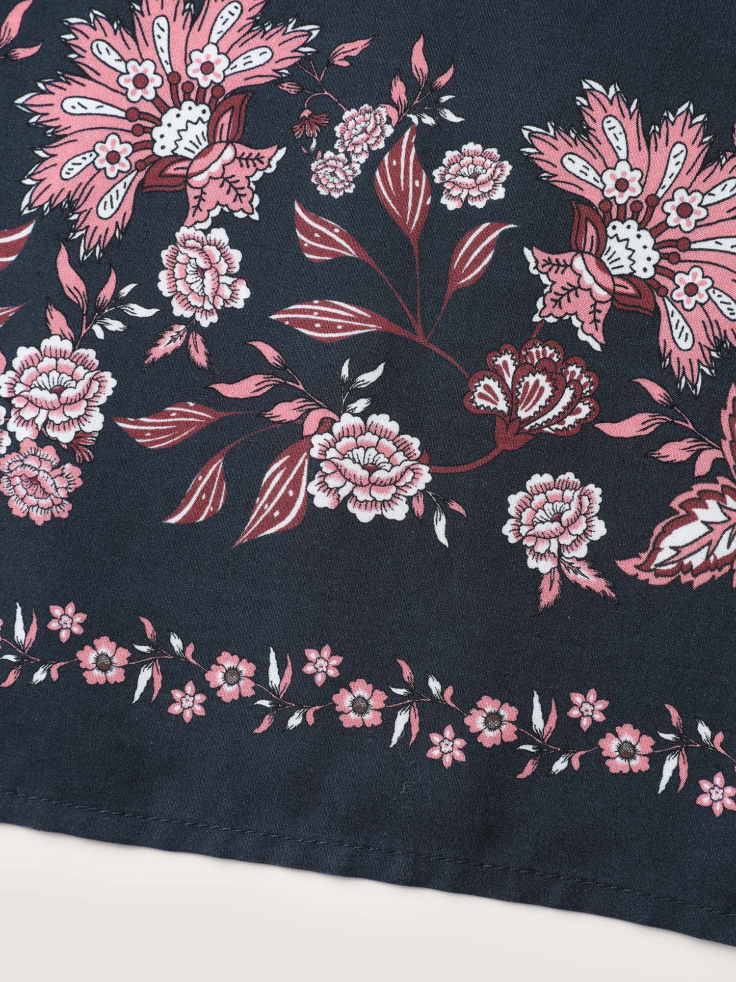 Floral Position Print Belted Maxi Dress - Image 6