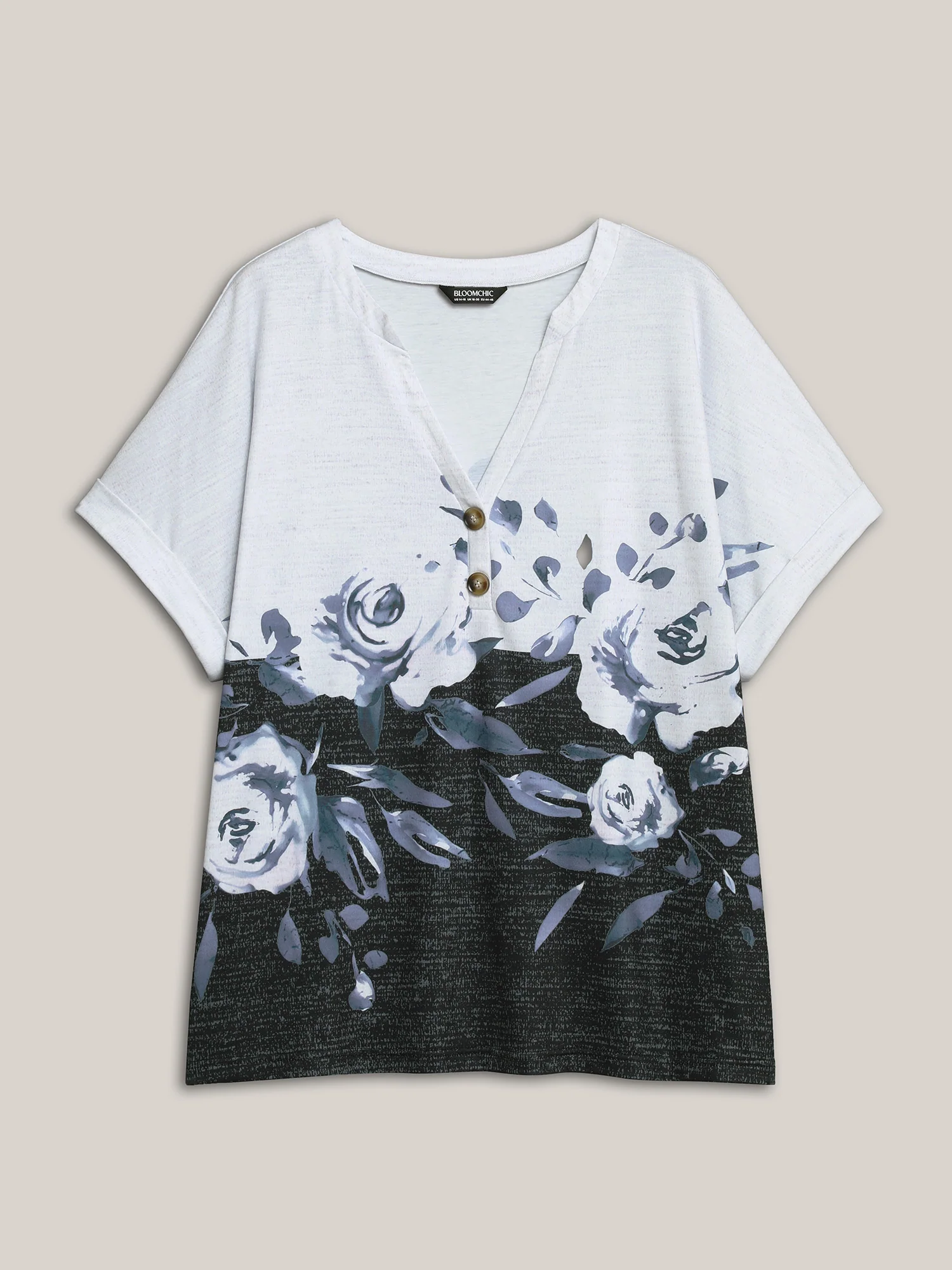 Floral Position Print Half-Sleeve T-Shirt - Image 7
