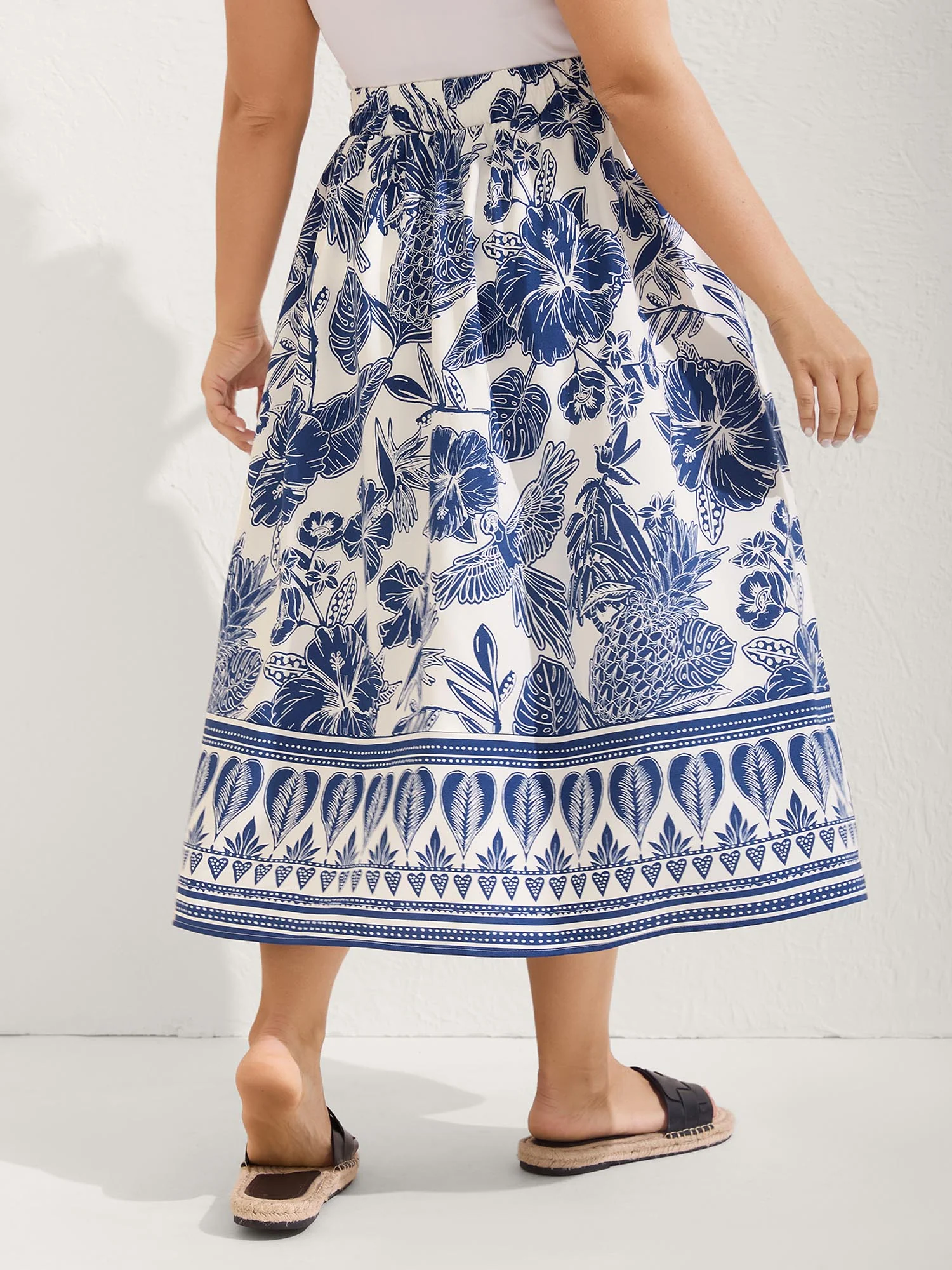 Floral Print A-Line Maxi Skirt - Image 4