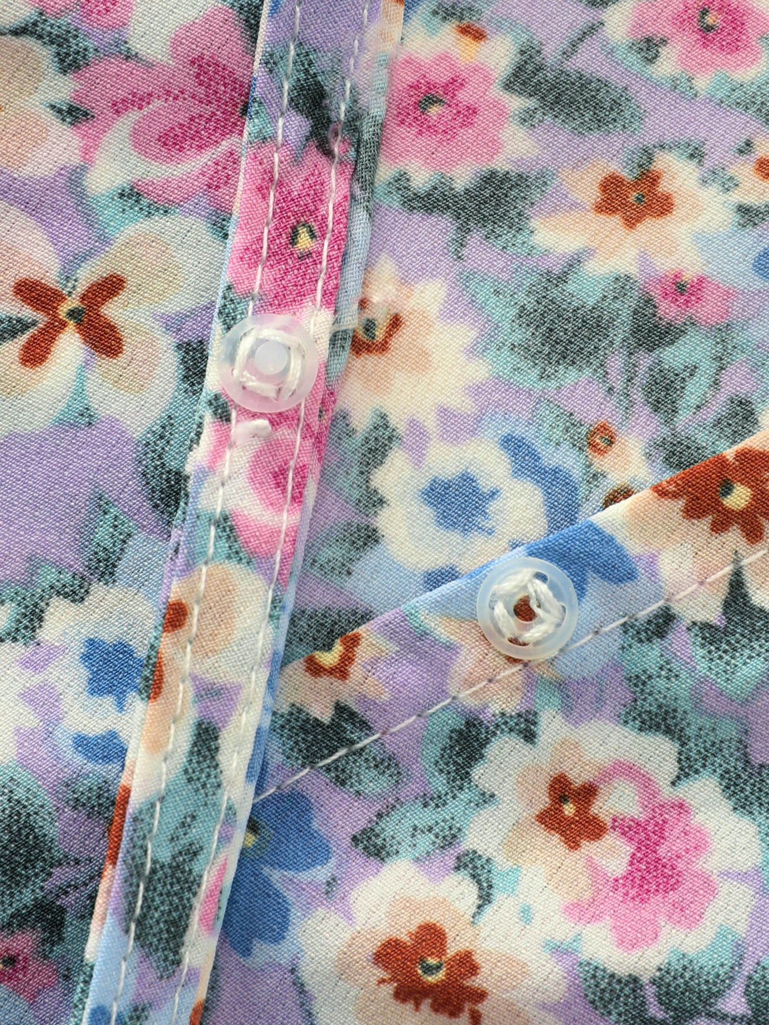 Floral Print Adjustable Sleeve Tie Blouse - Image 5