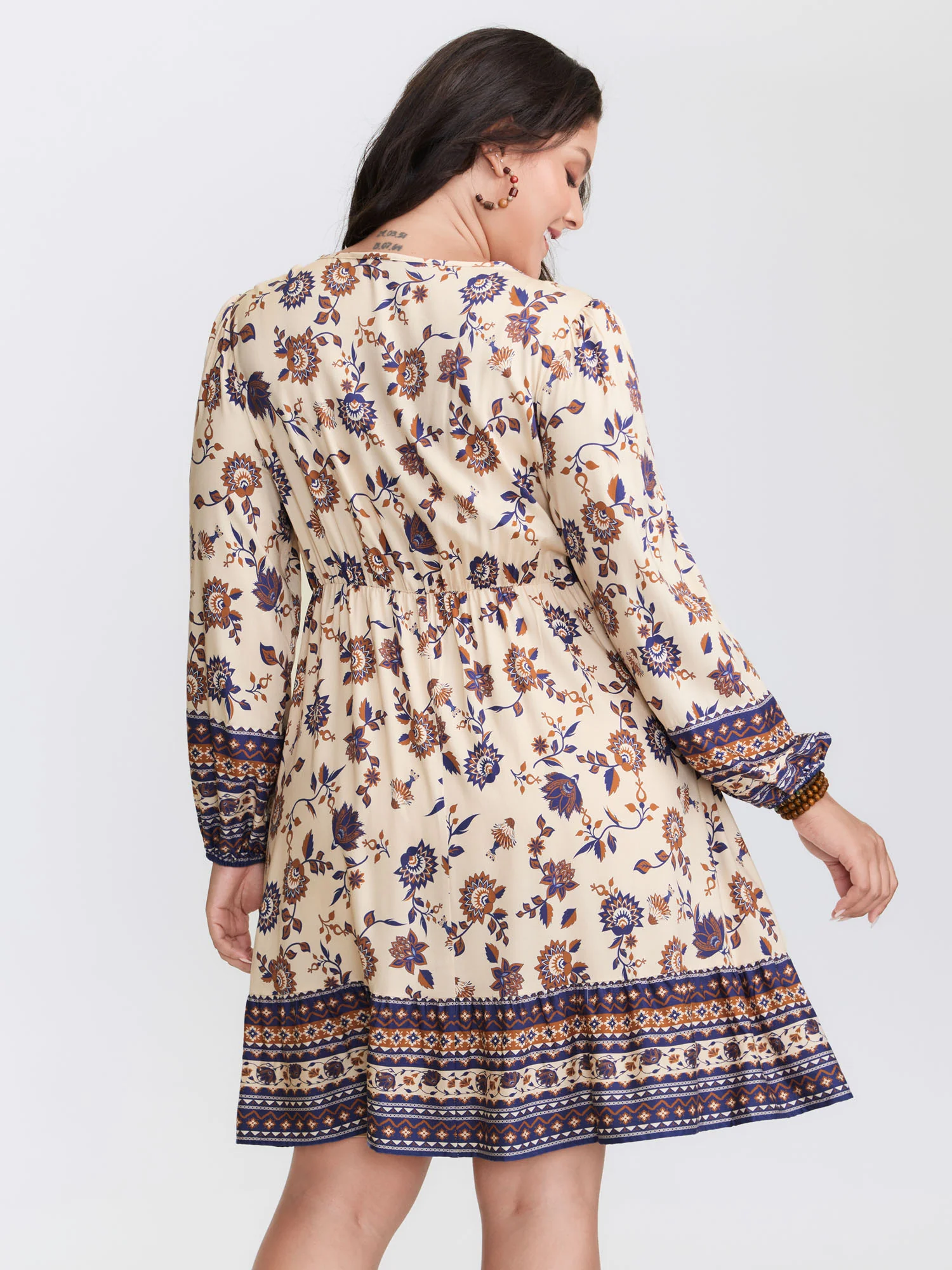 Floral Print Adjustable Waist Mini Dress - Image 5