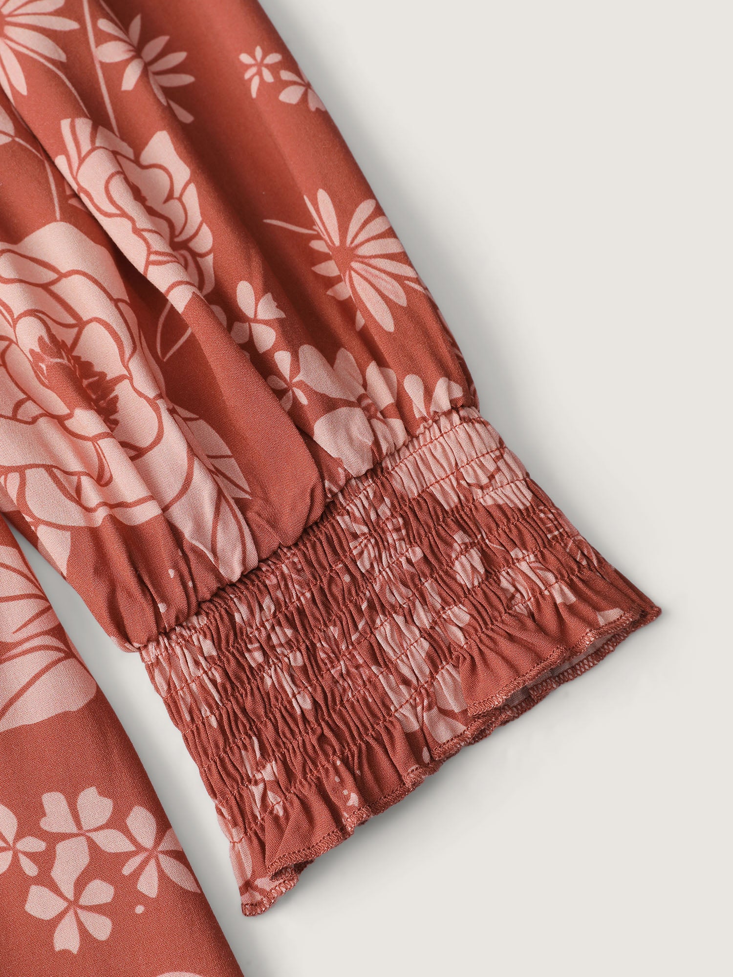 Floral Print Adjustable Waist-Tie Maxi Dress - Image 7