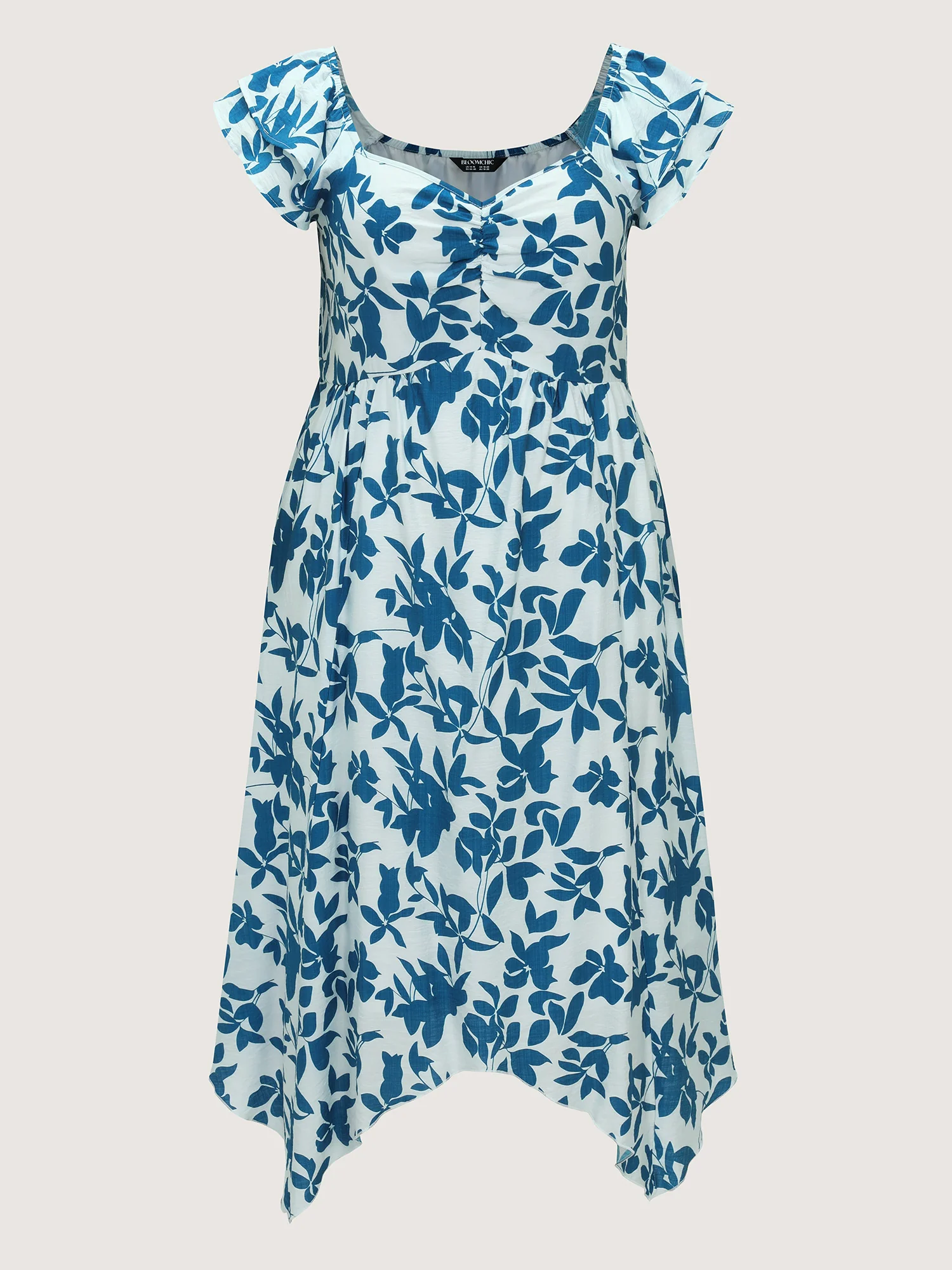 Floral Print Asymmetrical Hemline Maxi Dress - Image 7