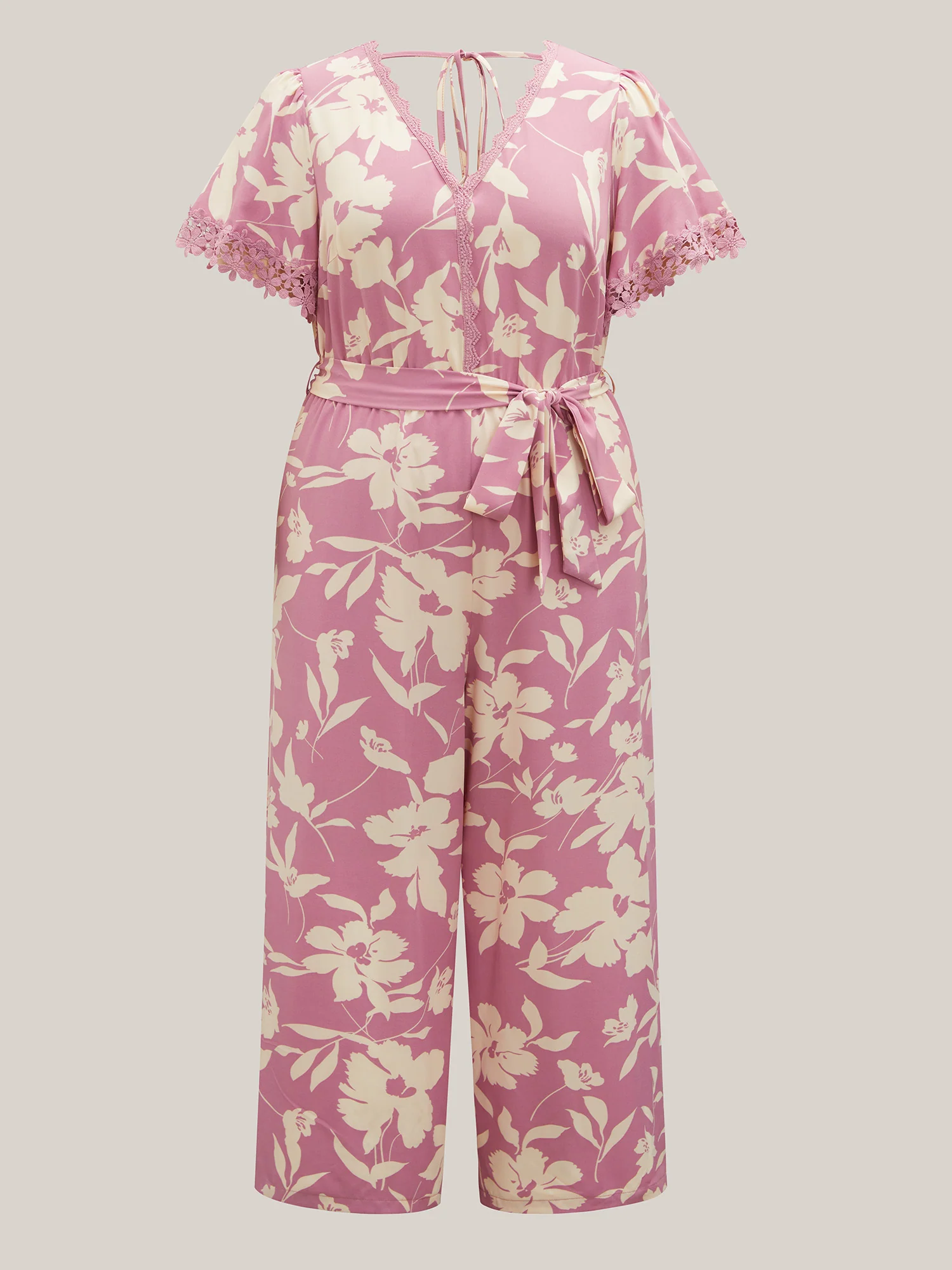 Floral Print Back Tie Jumpsuit - Image 7