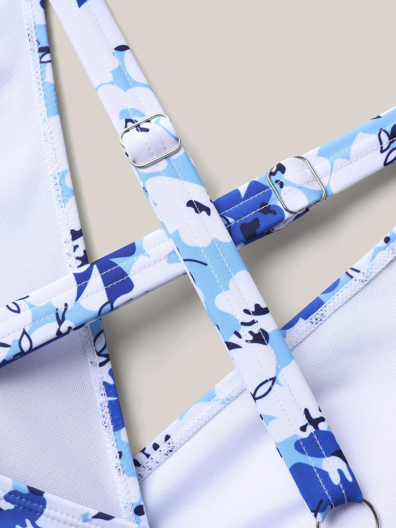 Floral Print Belted Flared Swim Dress - Image 7