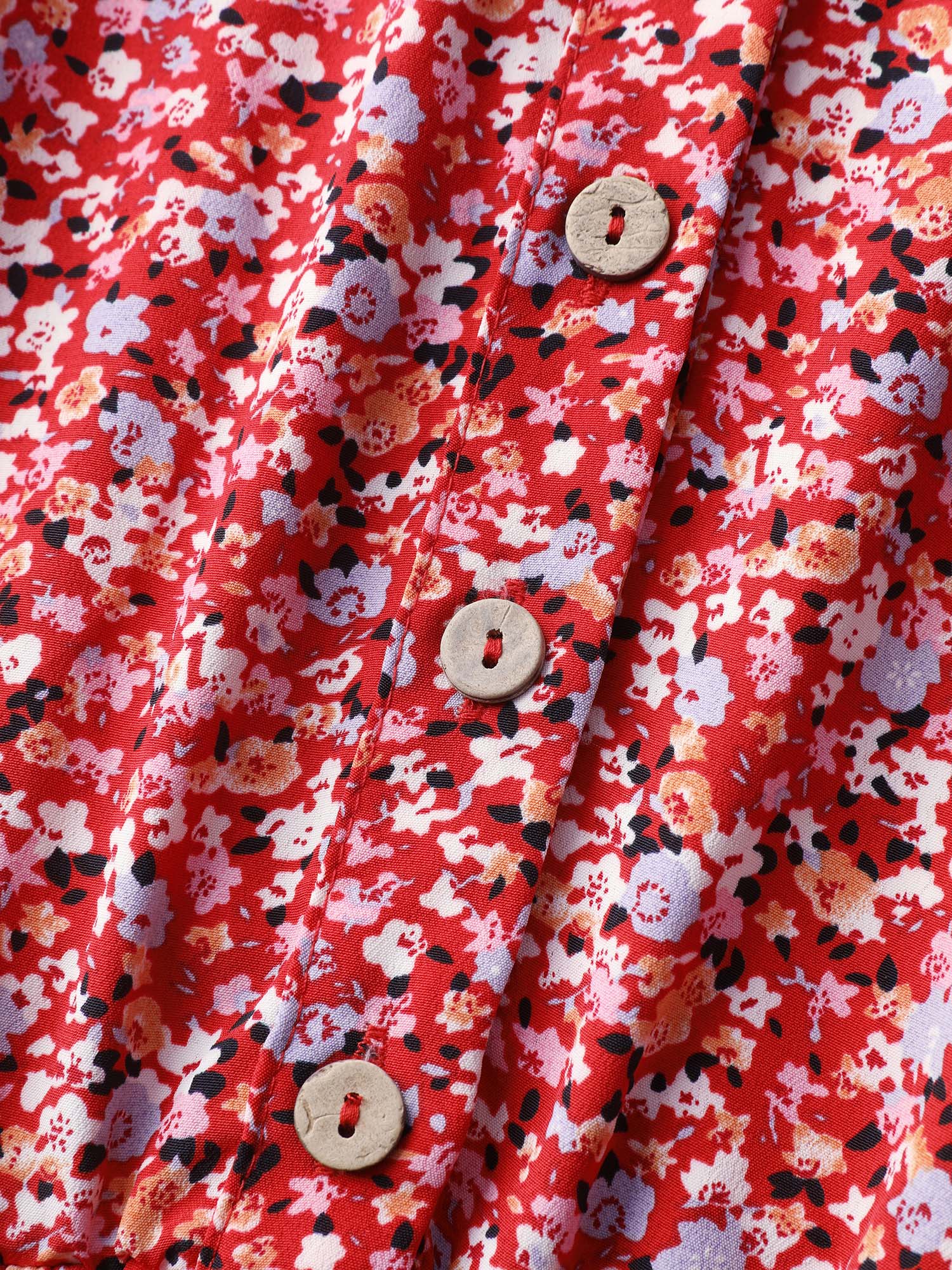 Floral Print Belted Waist Midi Dress - Image 6