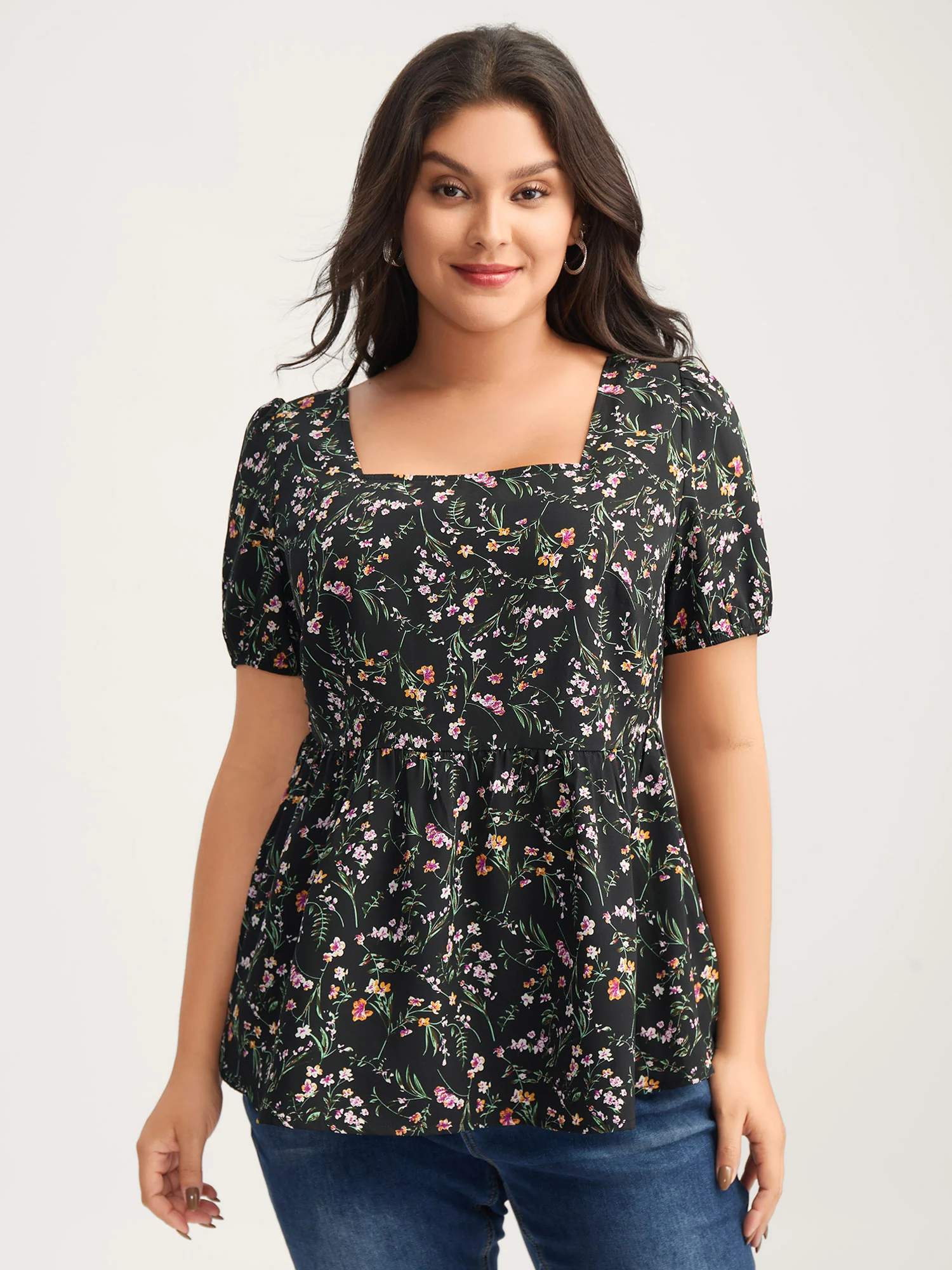Floral Print Bow Back Detail Blouse - Image 2