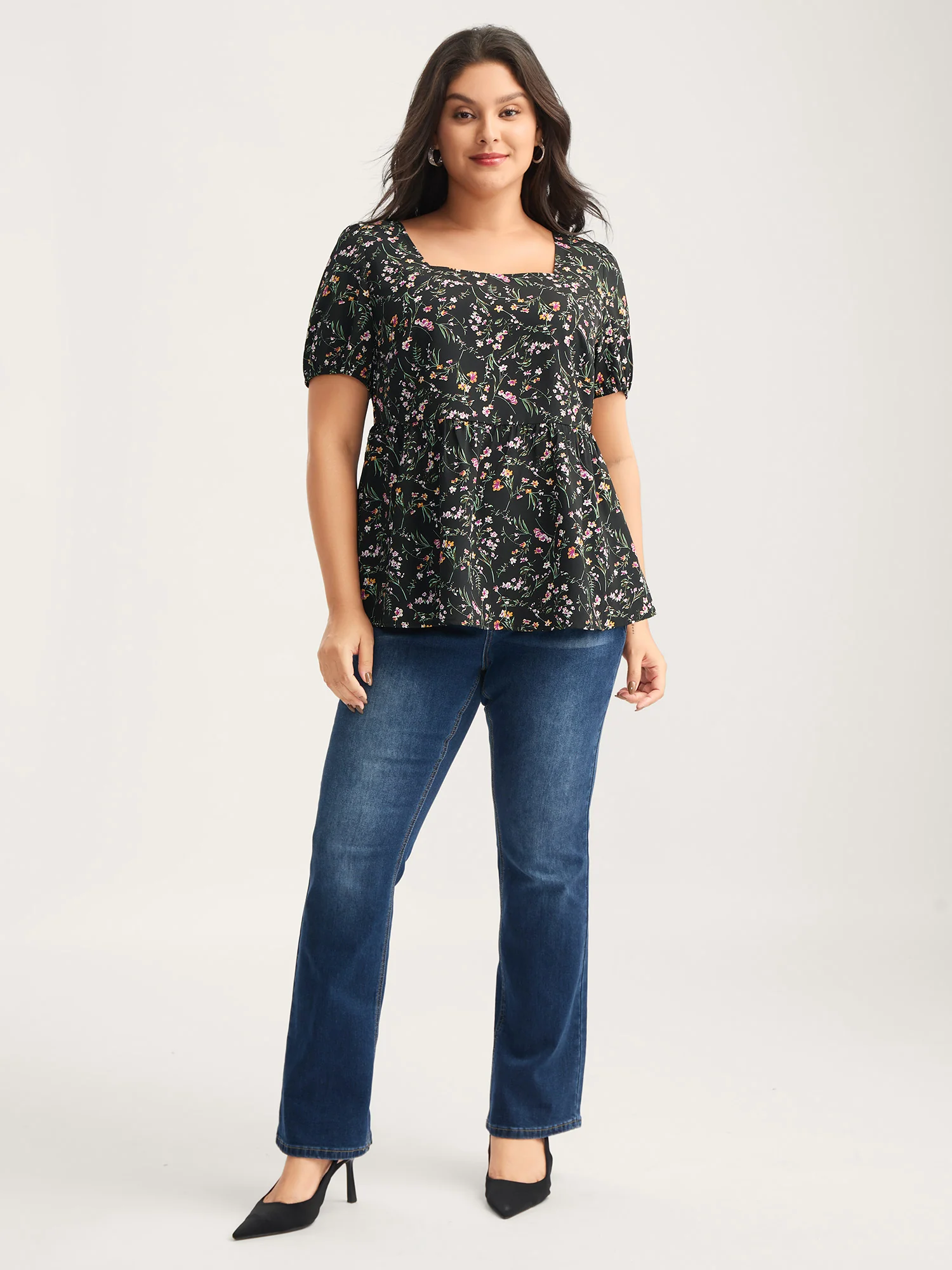 Floral Print Bow Back Detail Blouse - Image 3
