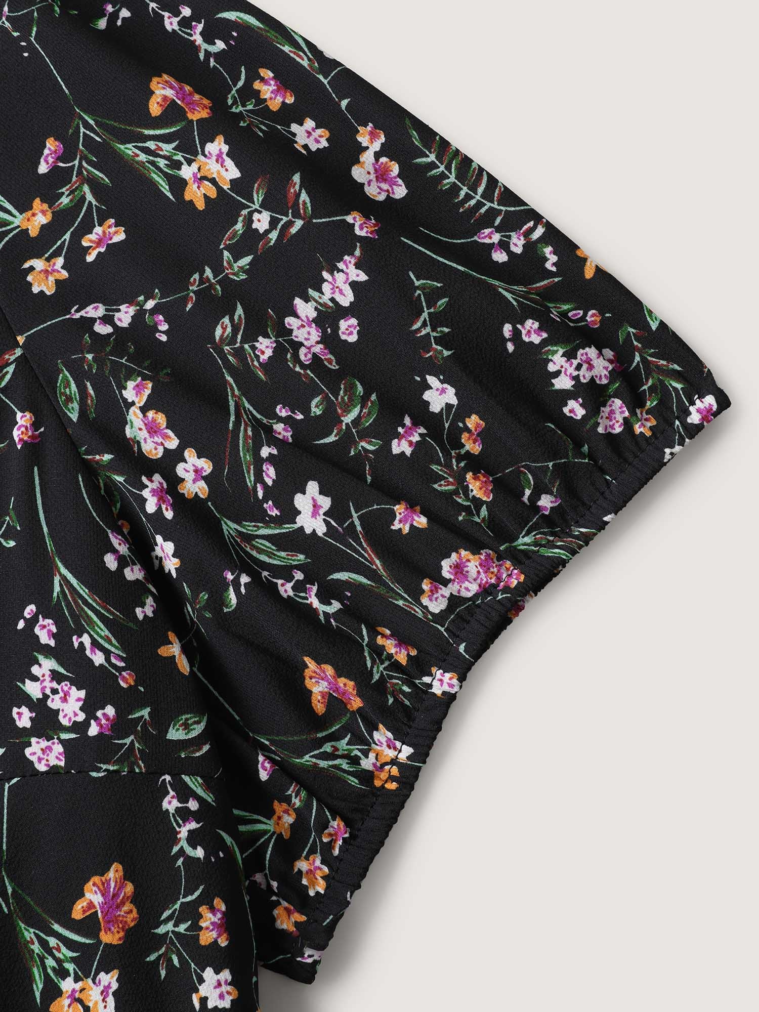 Floral Print Bow Back Detail Blouse - Image 6