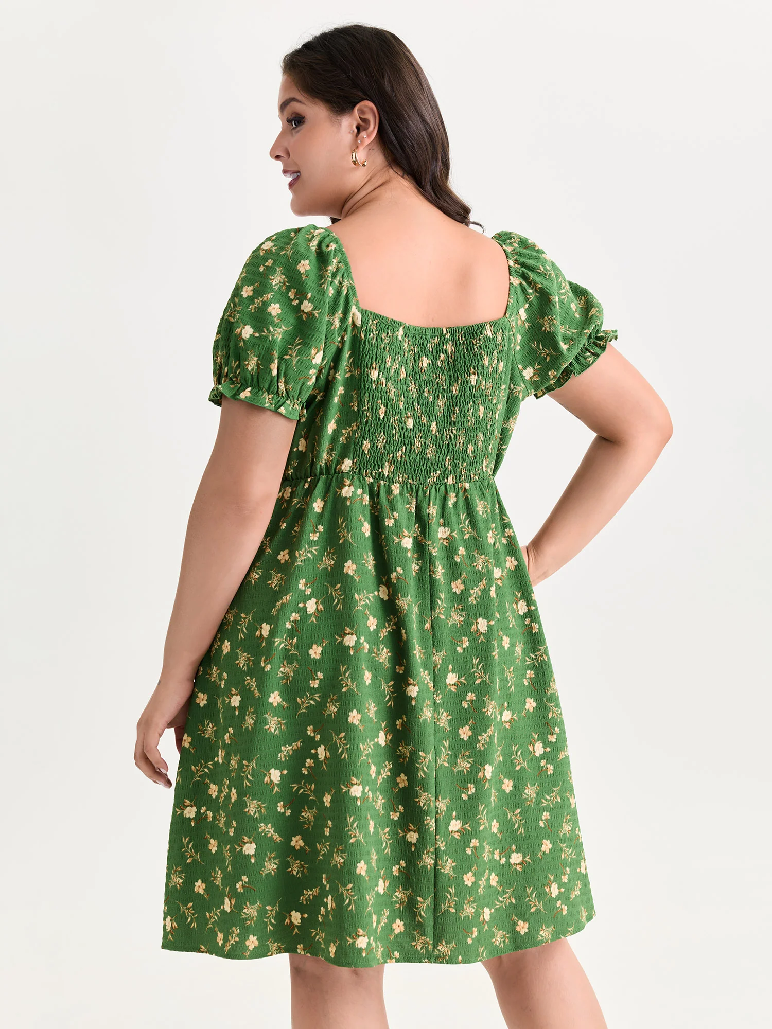 Floral Print Bowknot Front Mini Dress - Image 4